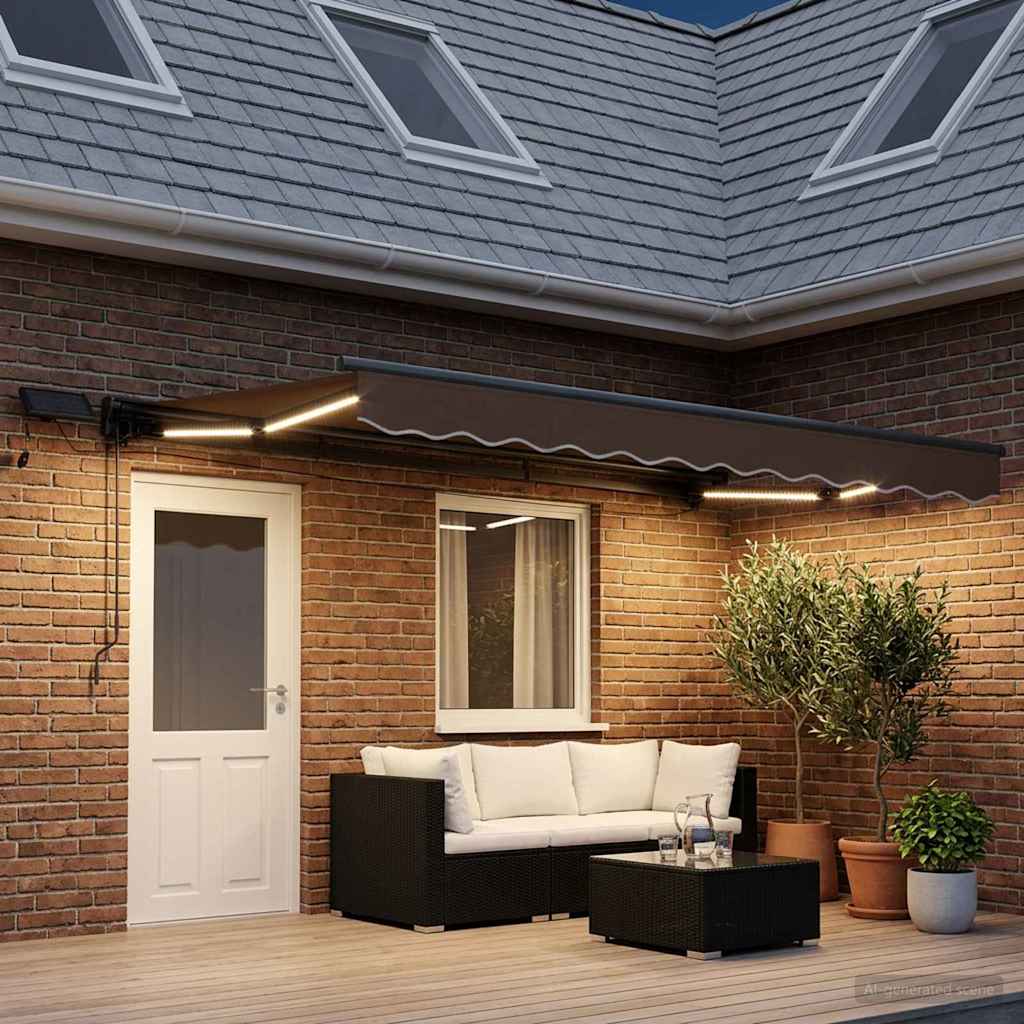 Cornice per Tenda Manuale con LED Tortora 4 x 2 m