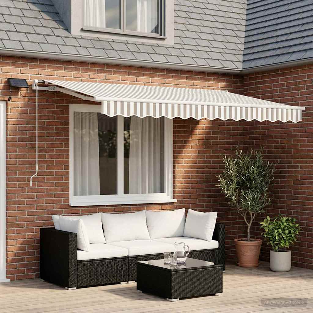 Tenda retrattile Grigio chiaro e bianco 300 x 250 cm