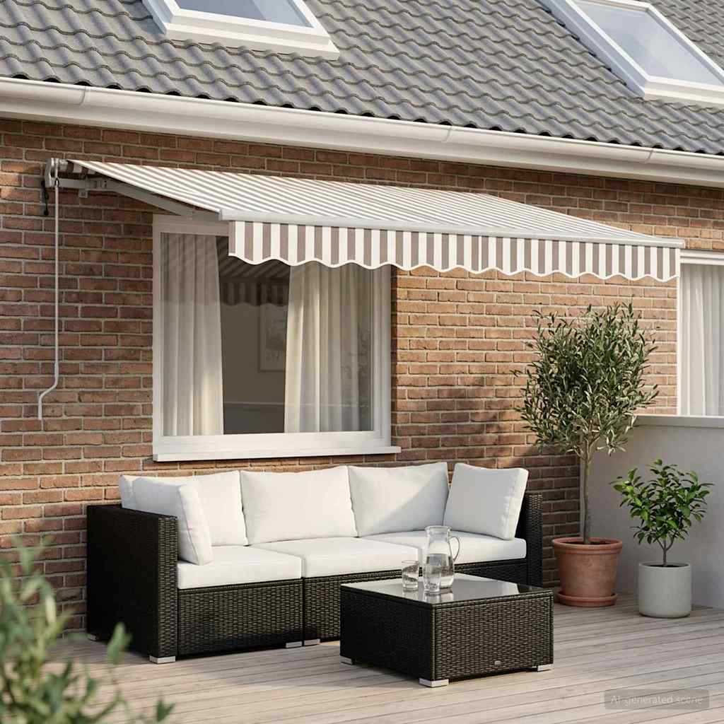 Tenda retrattile Grigio chiaro e bianco 300 x 250 cm