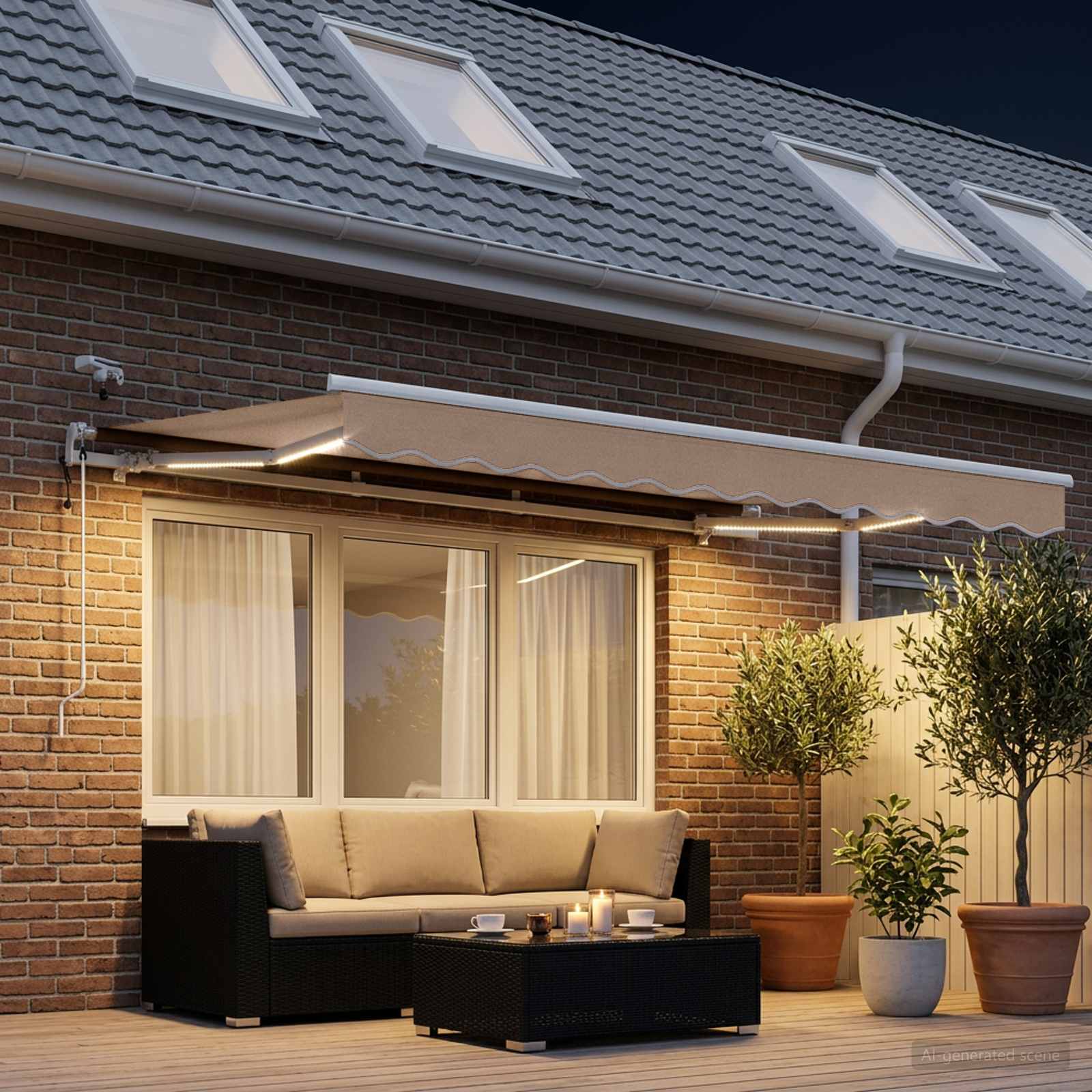 Tenda retrattile Tortora 300 x 250 cm Poliestere