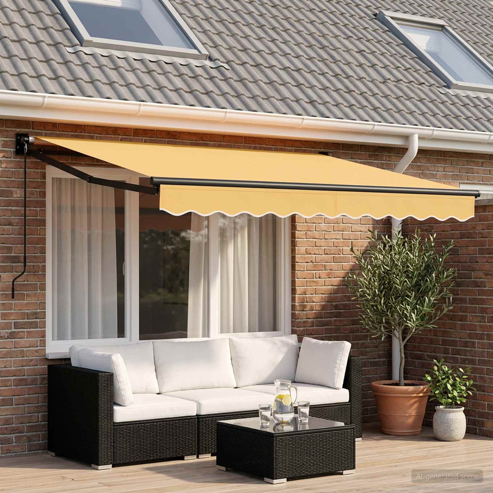 Tenda retrattile Sabbia 3 x 2,5 m 100% Poliestere e Alluminio