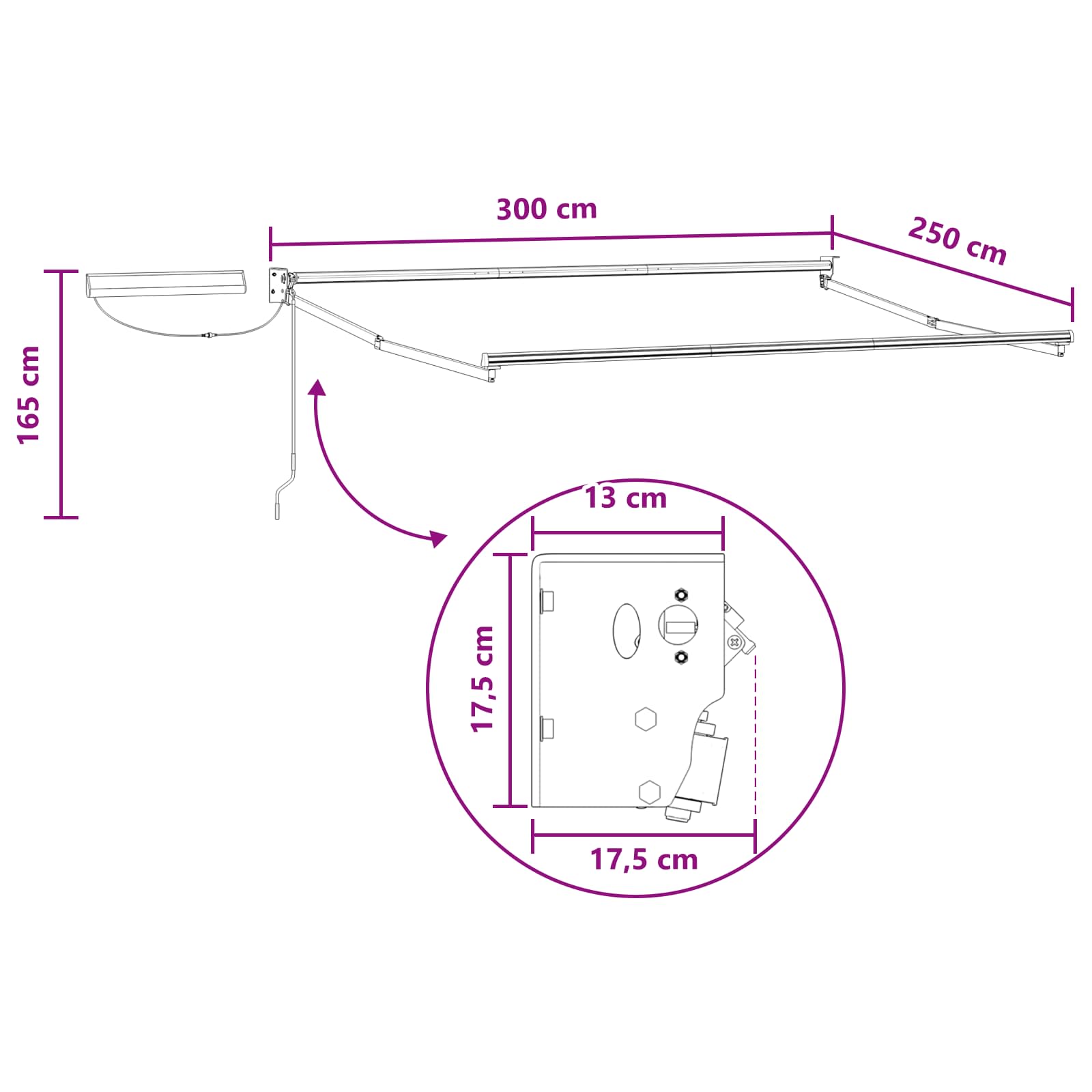 Tettuccio Elettrico Retrattile Grigio chiaro e bianco 3 x 2,5 m