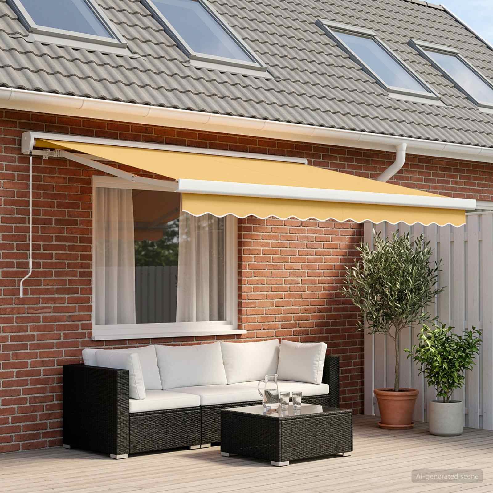 Tenda retrattile Sabbia 300 x 250 cm Tela e Alluminio