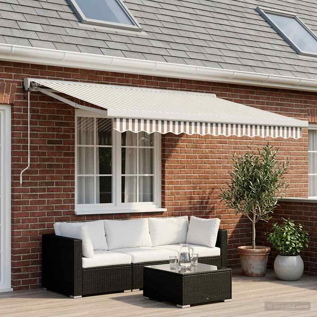 Tenda retrattile Grigio chiaro e bianco 300 x 250 cm