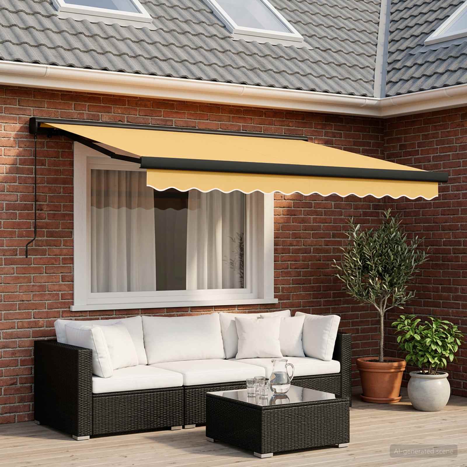 Tenda retrattile Sabbia 300 x 250 cm Tela e Alluminio