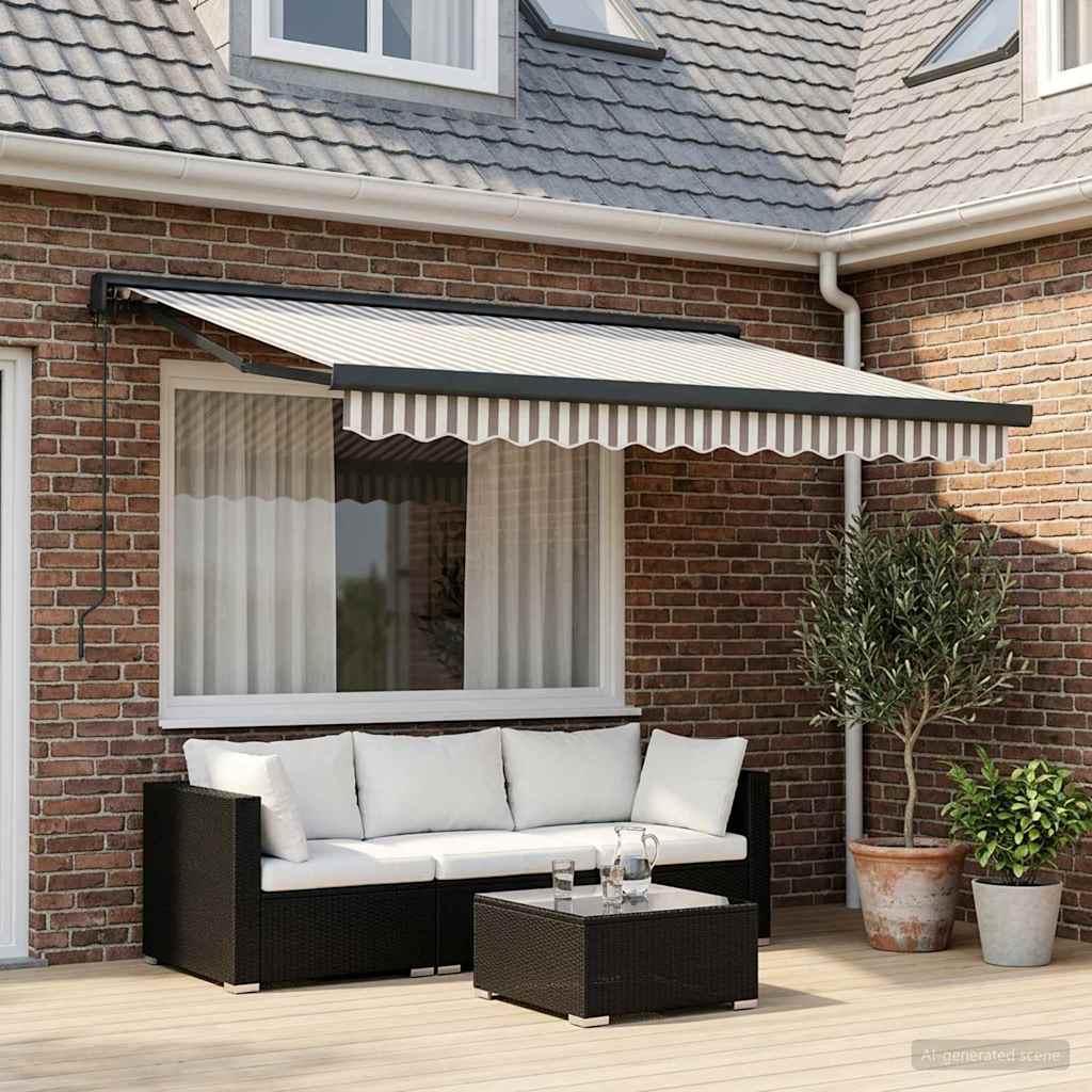 Tenda retrattile Grigio chiaro e bianco 300 x 250 cm