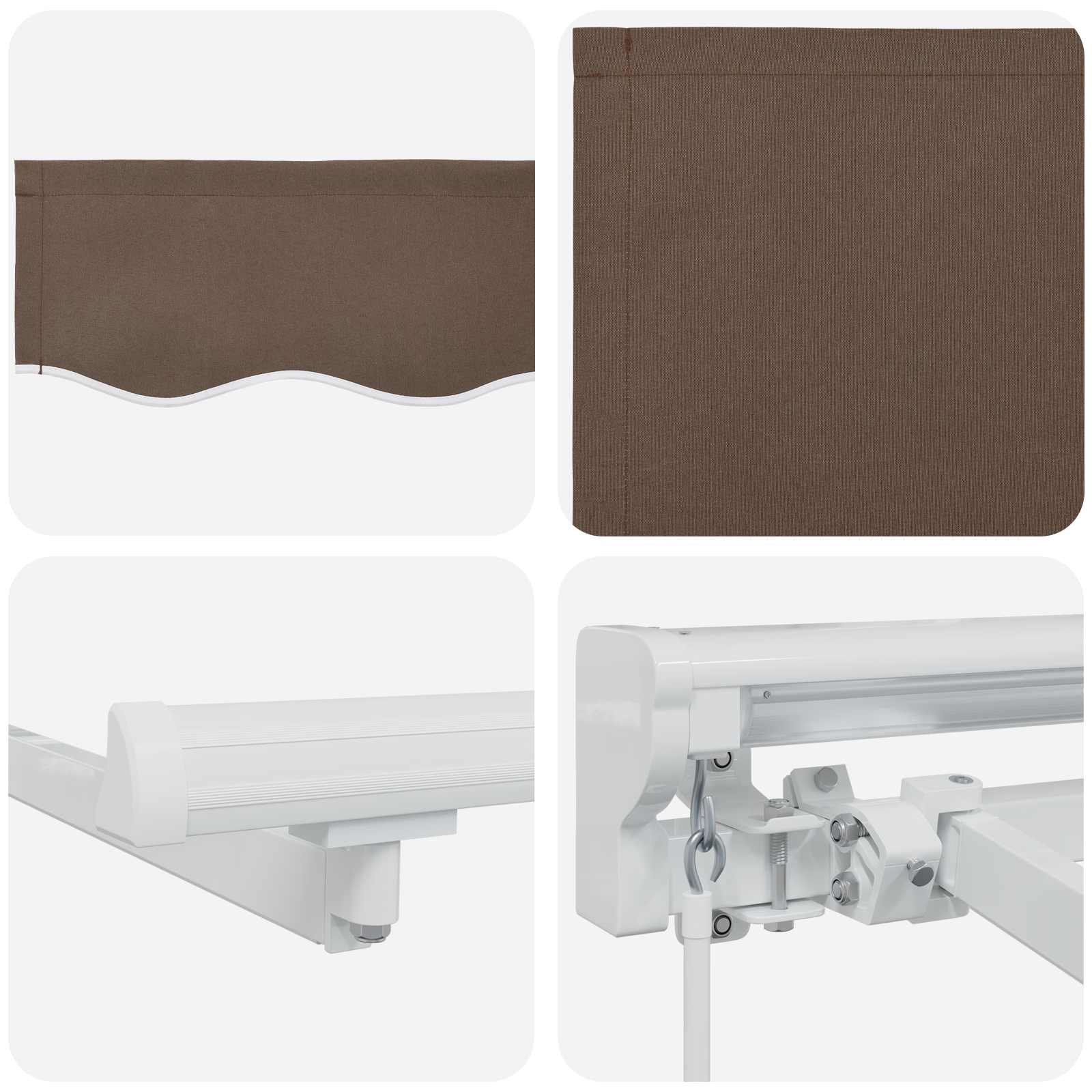 Cornice per Tenda Manuale con LED Tortora 3 x 2,5 m