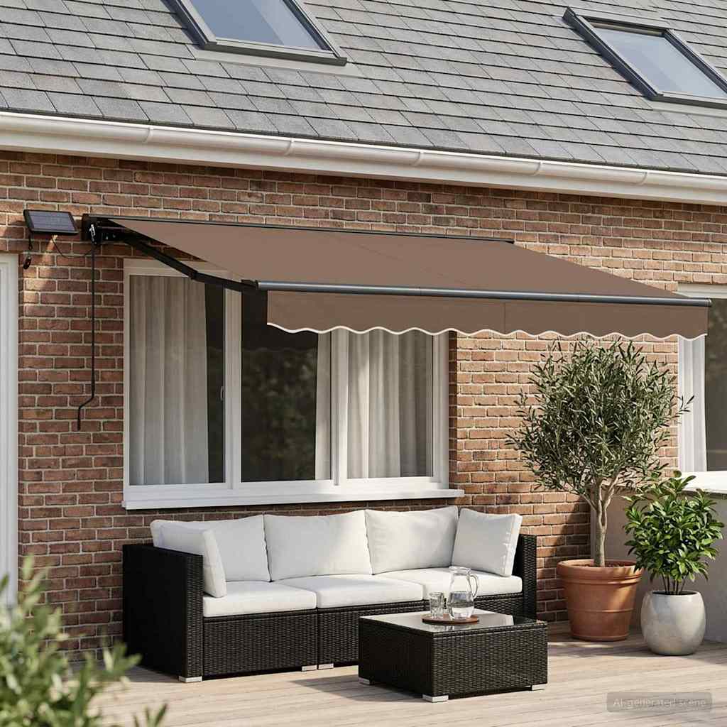 Cornice per Tenda Manuale con LED Tortora 3 x 2,5 m