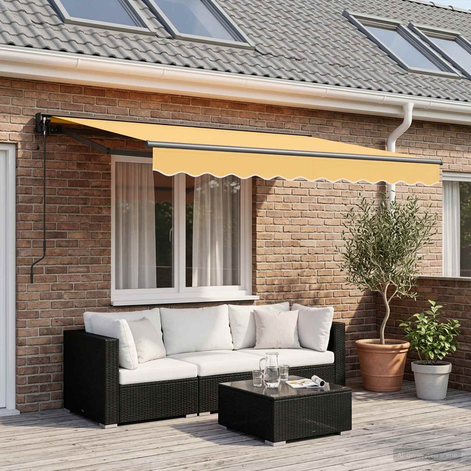 Tenda retrattile Sabbia 3 x 2,5 m Poliestere e Alluminio