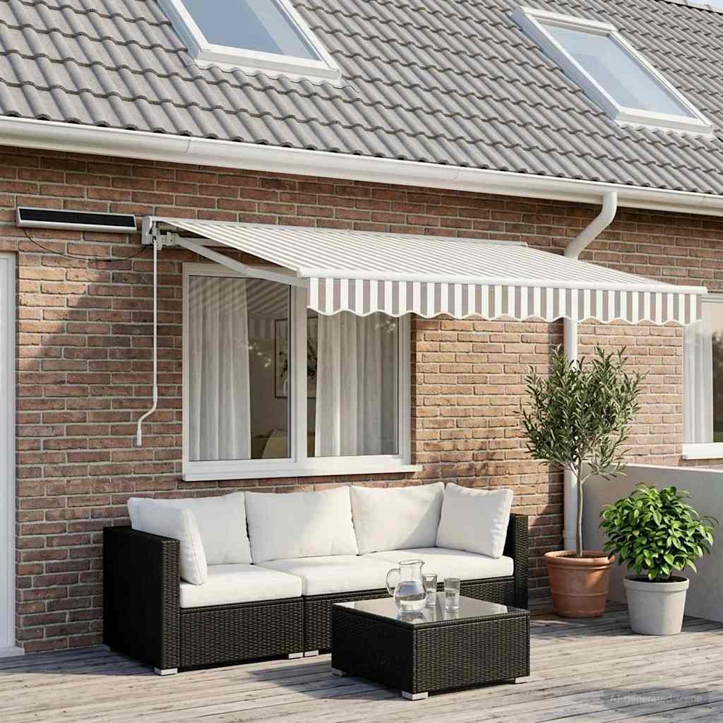 Tettuccio Elettrico Retrattile Grigio chiaro e bianco 3 x 2,5 m