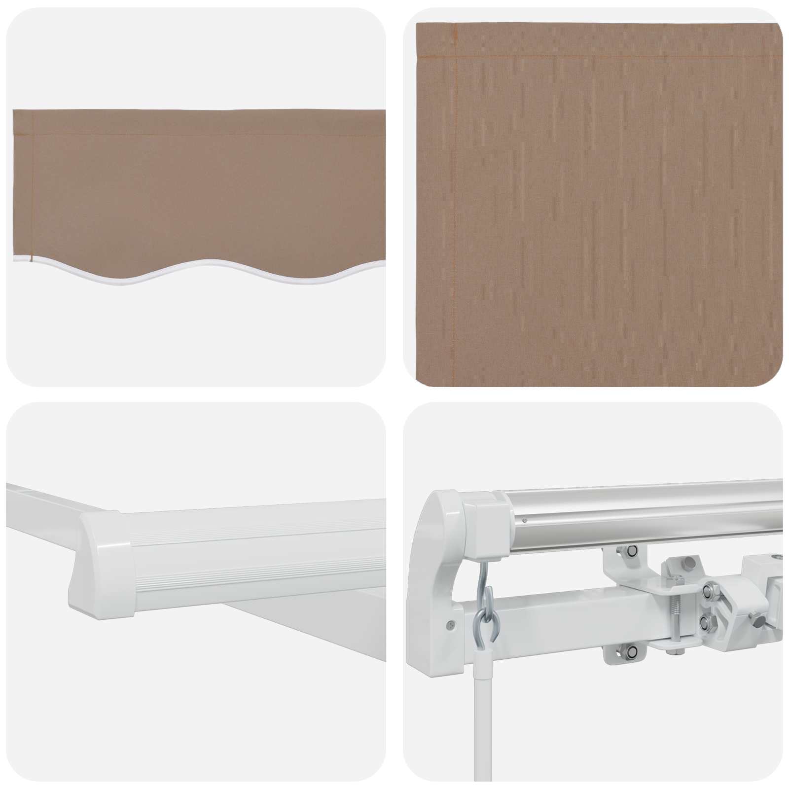 Tenda retrattile Tortora 350 x 250 cm Poliestere e Alluminio