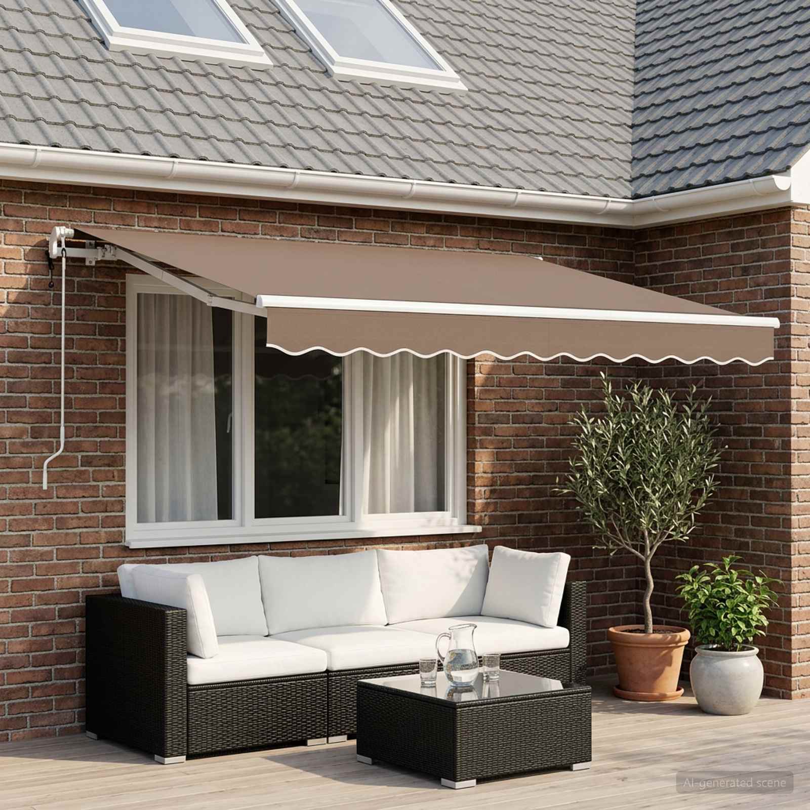 Tenda retrattile Tortora 350 x 250 cm Poliestere