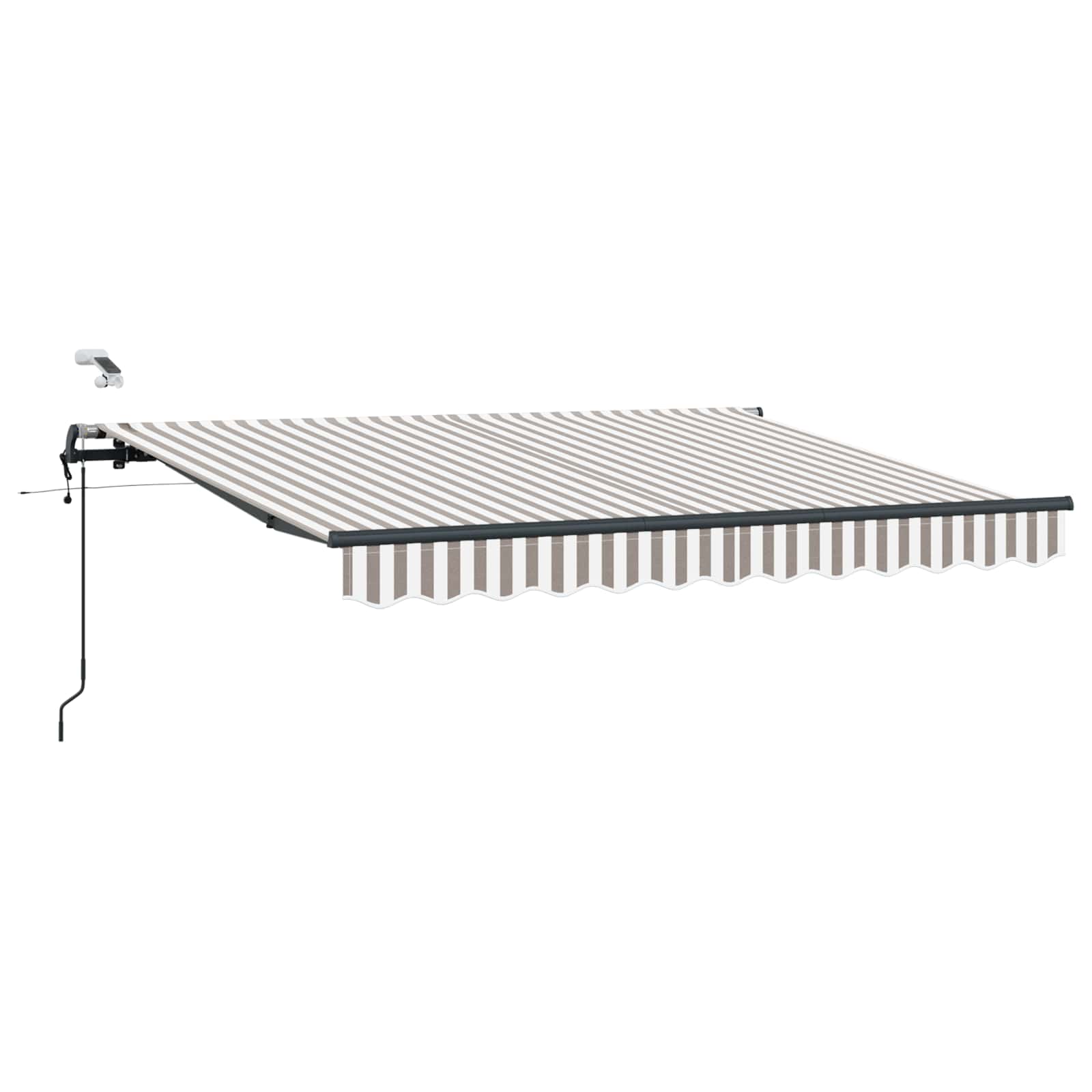 Tenda retrattile Grigio chiaro e bianco 350 x 250 cm Poliestere