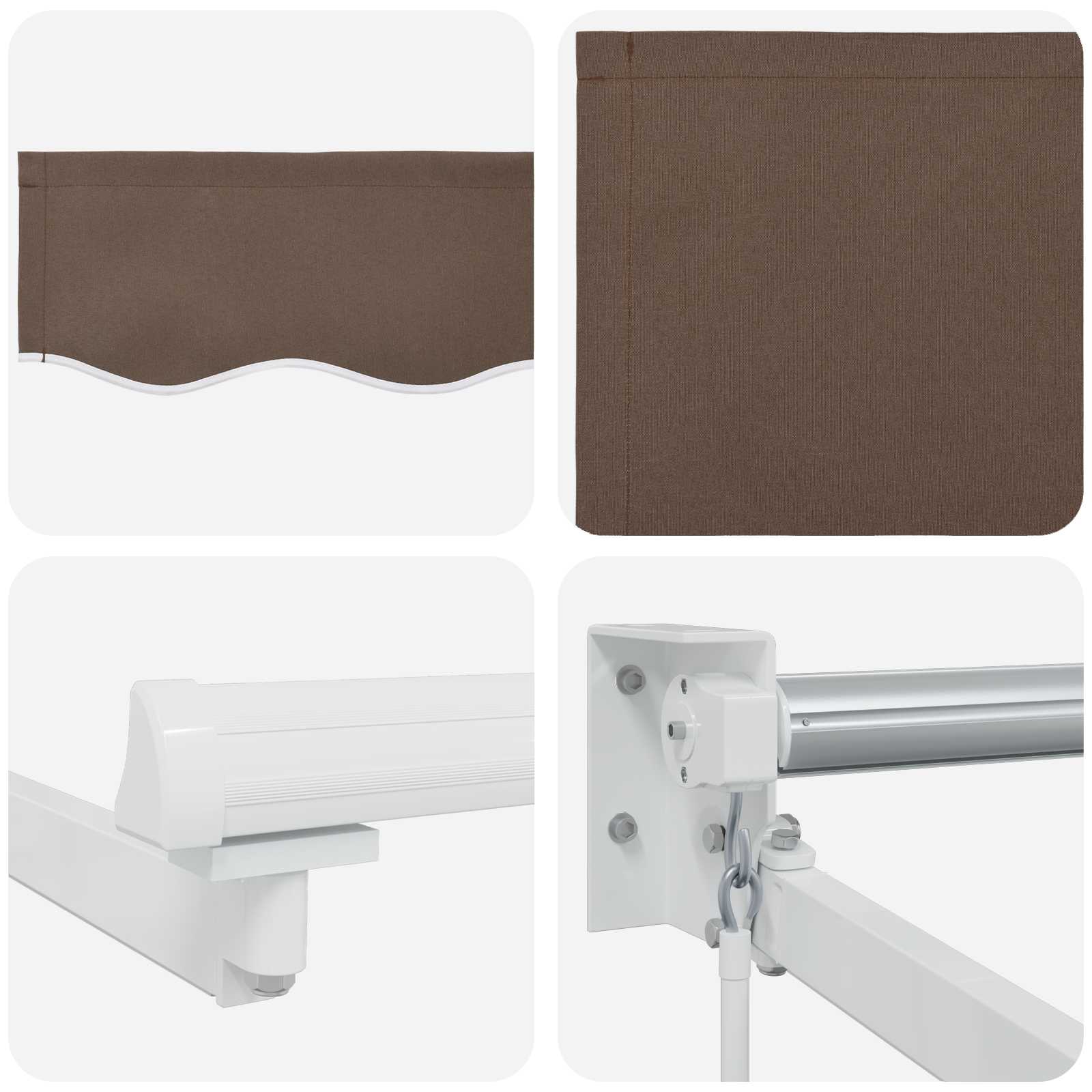 Tenda retrattile manuale con LED Tortora