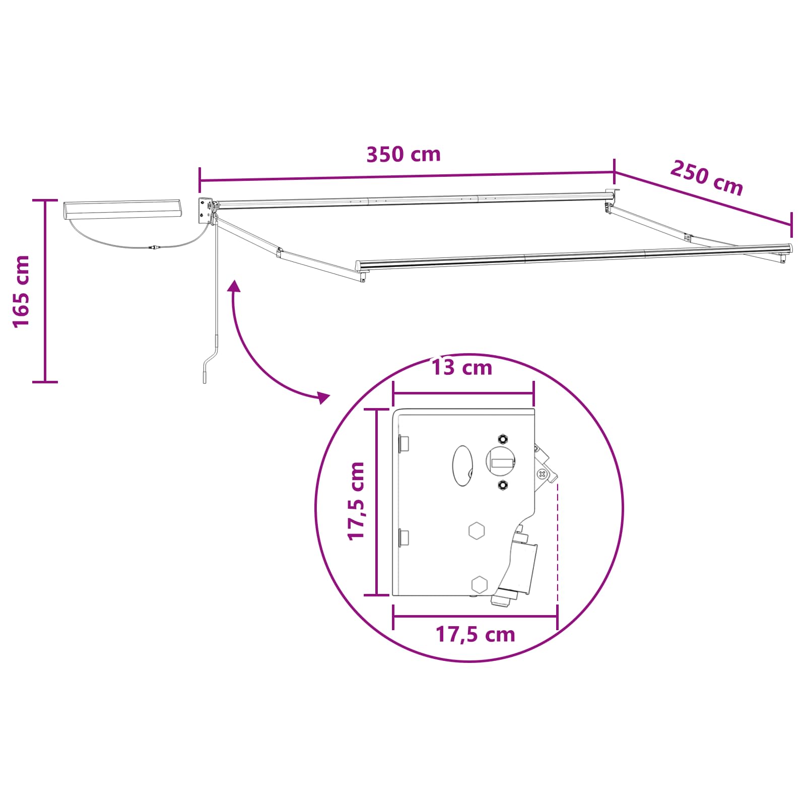 Tettuccio Elettrico Retrattile 3,5 x 2,5 m