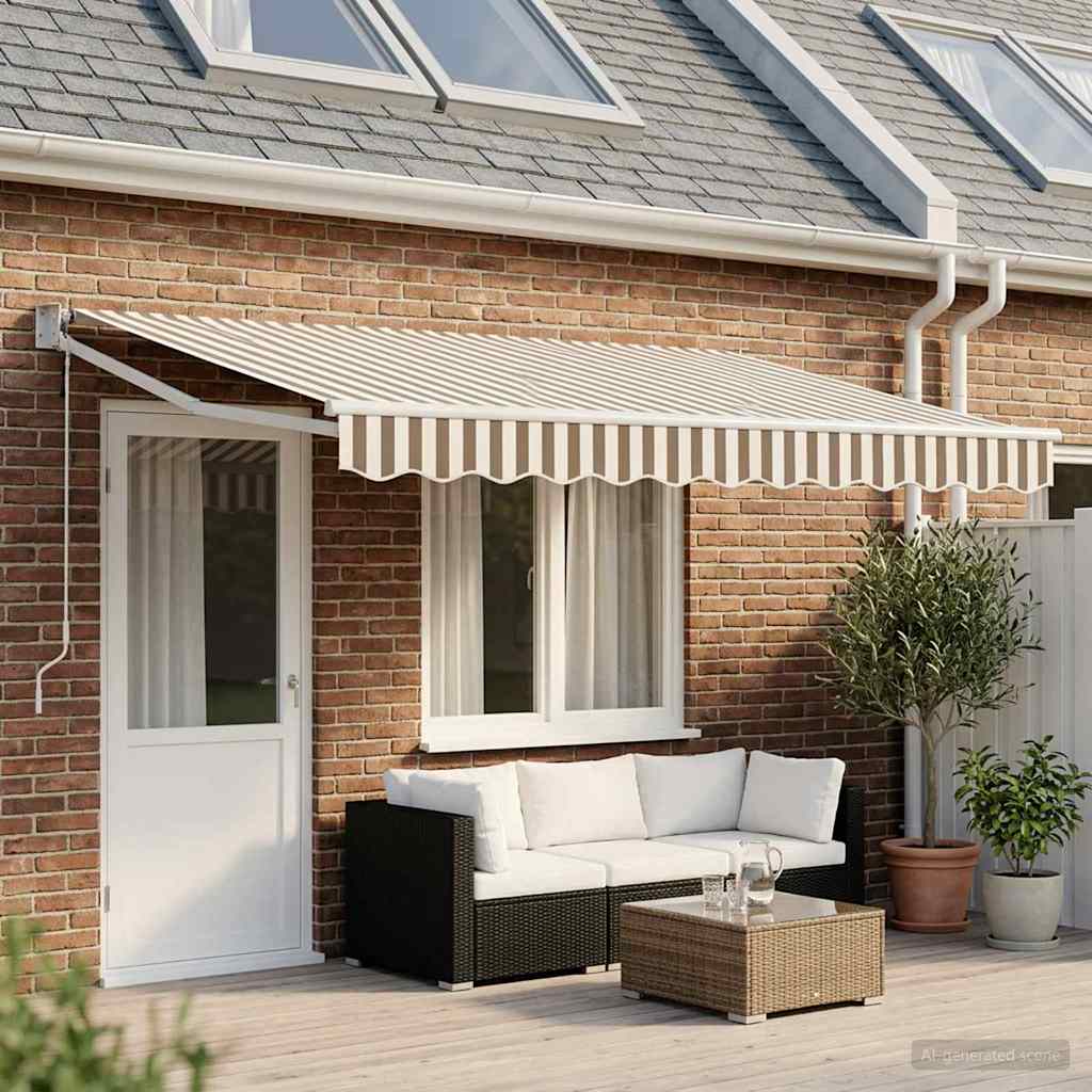 Tenda retrattile Grigio chiaro e bianco 4 × 3 m