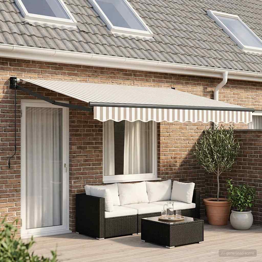 Tenda retrattile Grigio chiaro e bianco 4 × 3 m