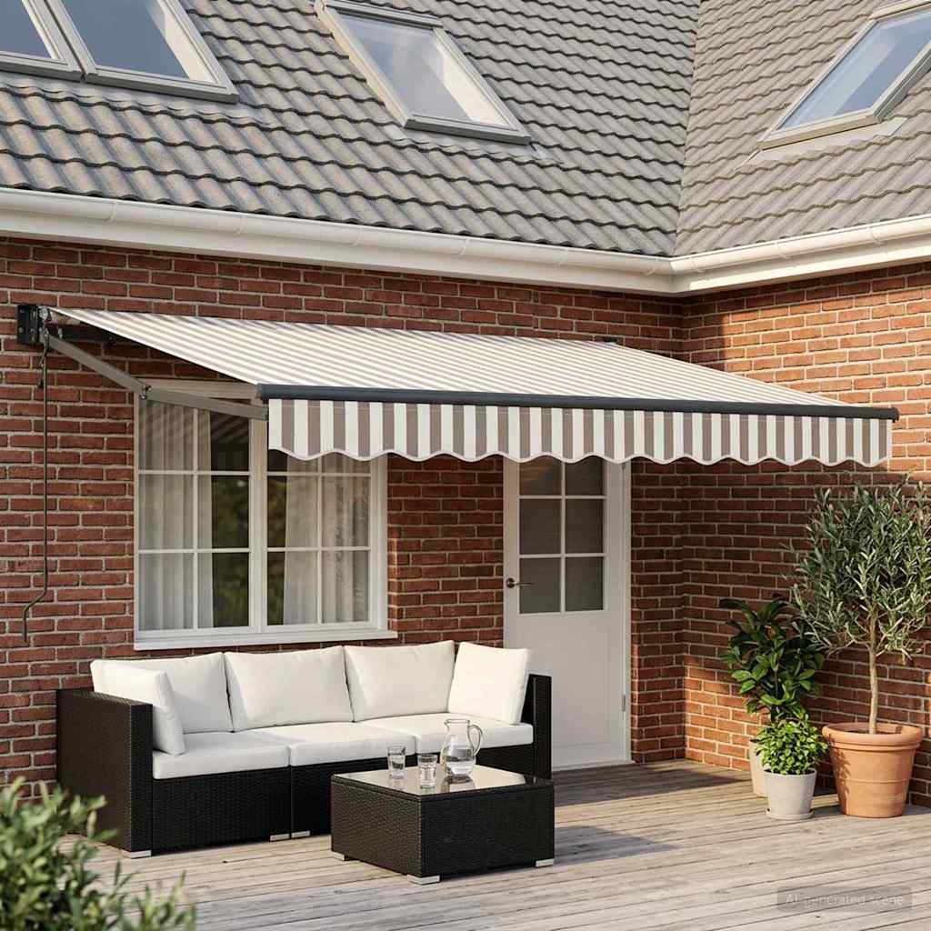 Tenda retrattile Grigio chiaro e bianco 4 × 3 m