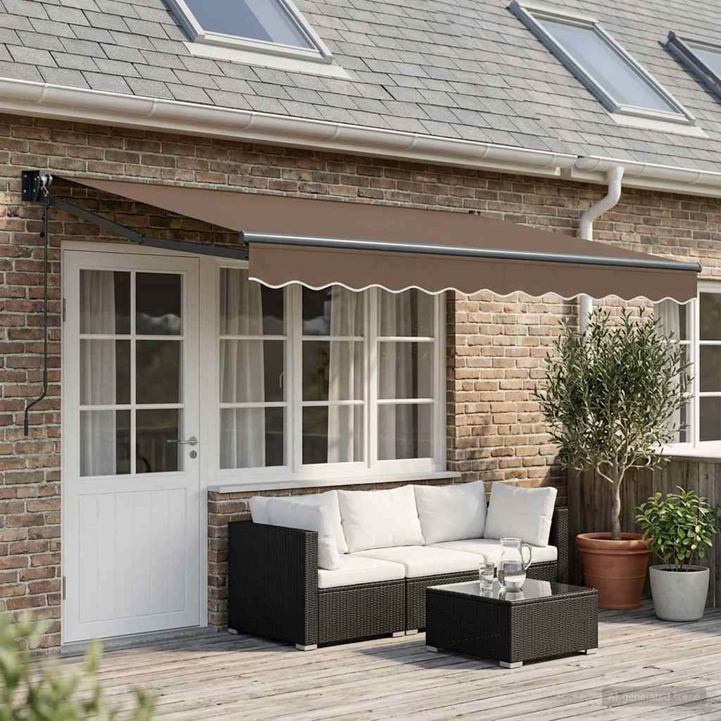 Tenda retrattile Tortora 4 × 3 m Poliestere e Metallo