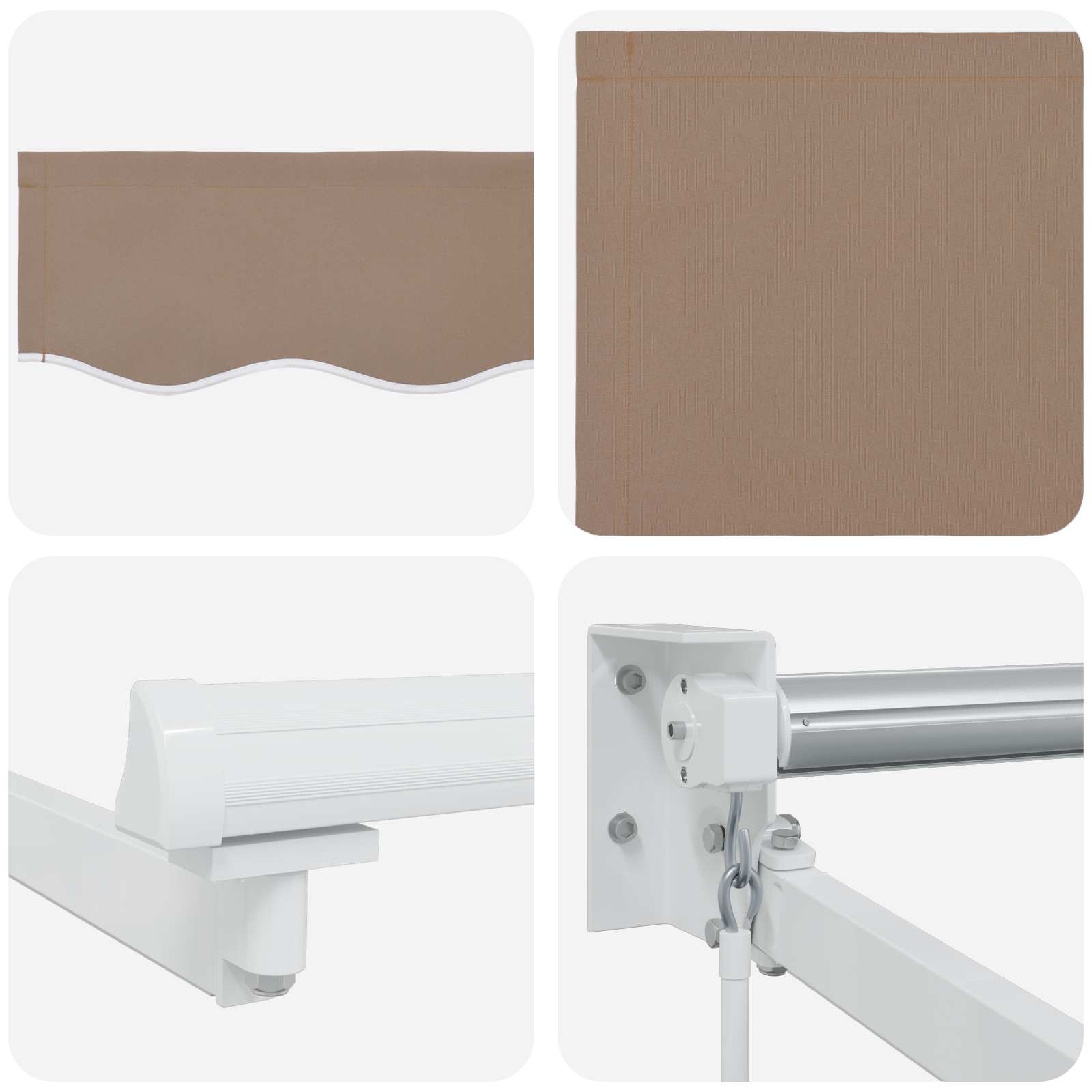 Tenda retrattile manuale con LED Tortora
