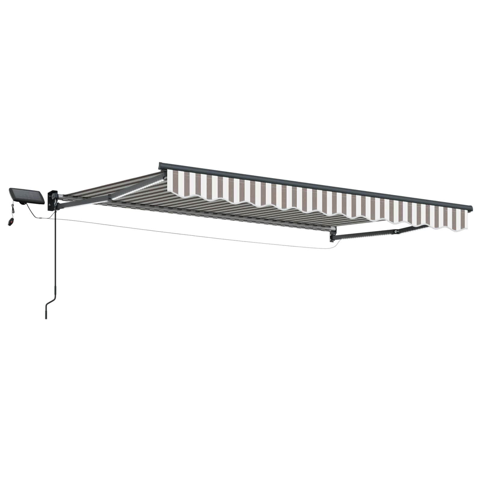 Tenda retrattile manuale con LED Grigio chiaro e bianco