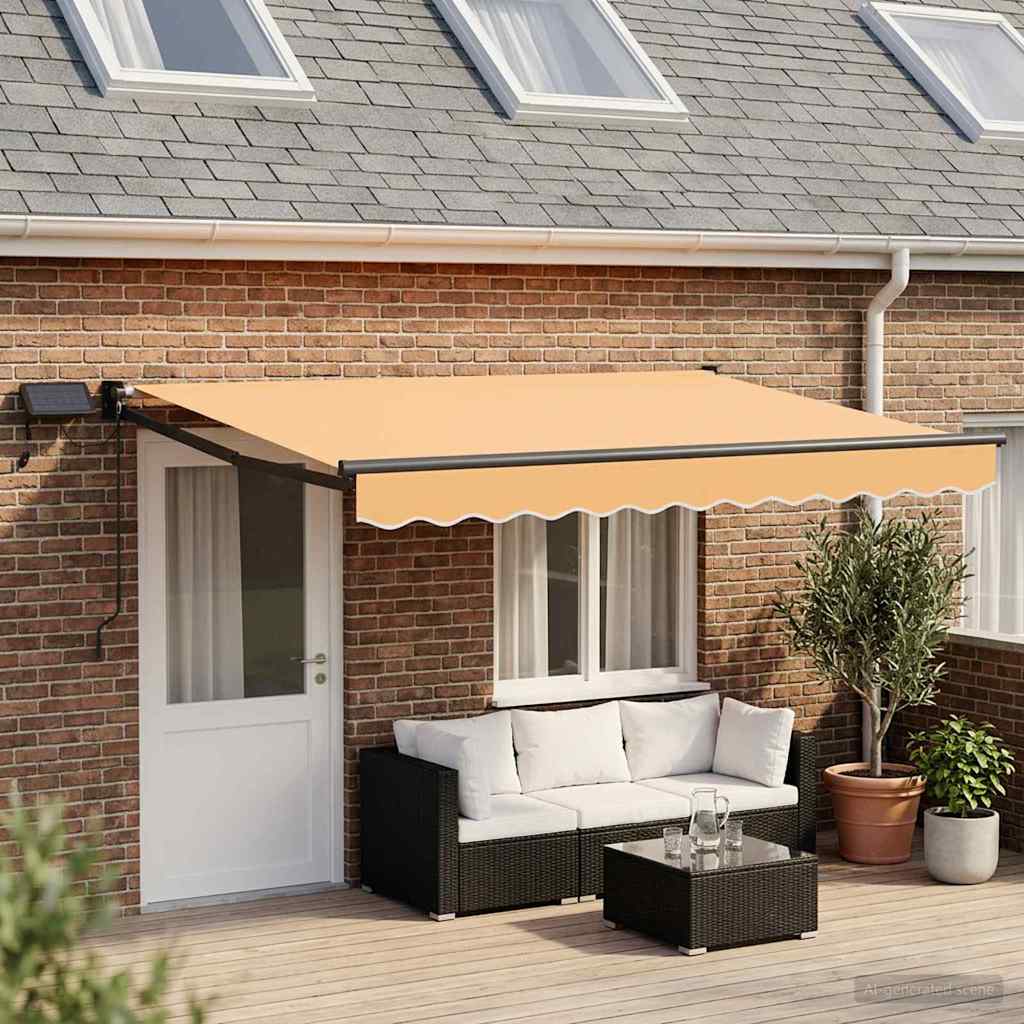 Tenda retrattile manuale con LED Sabbia