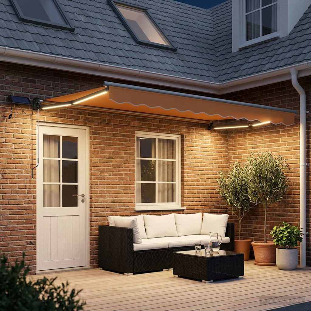 Tenda retrattile manuale con LED Sabbia