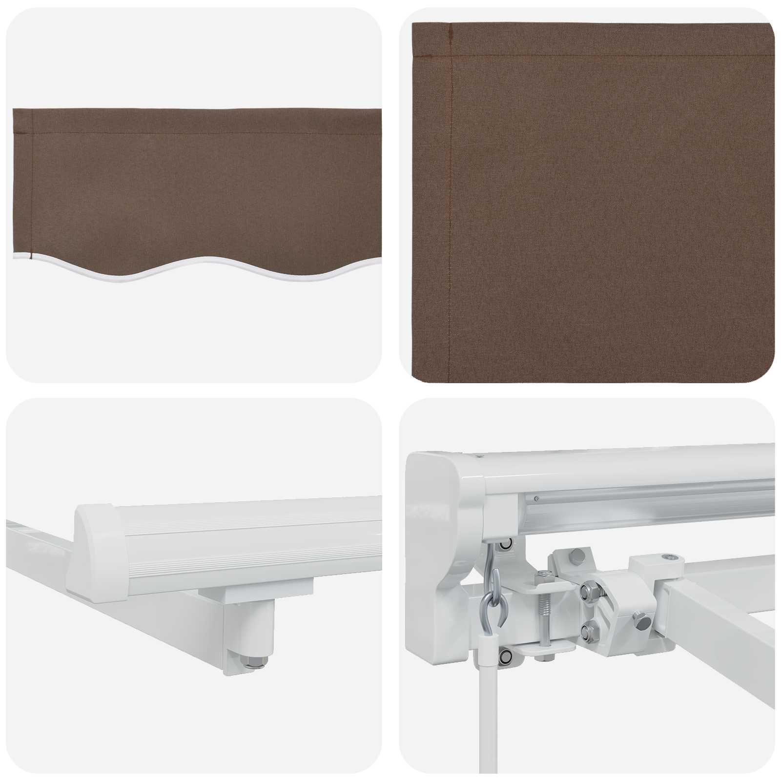 Tenda retrattile manuale Tortora 4 × 3 m Poliestere e Alluminio