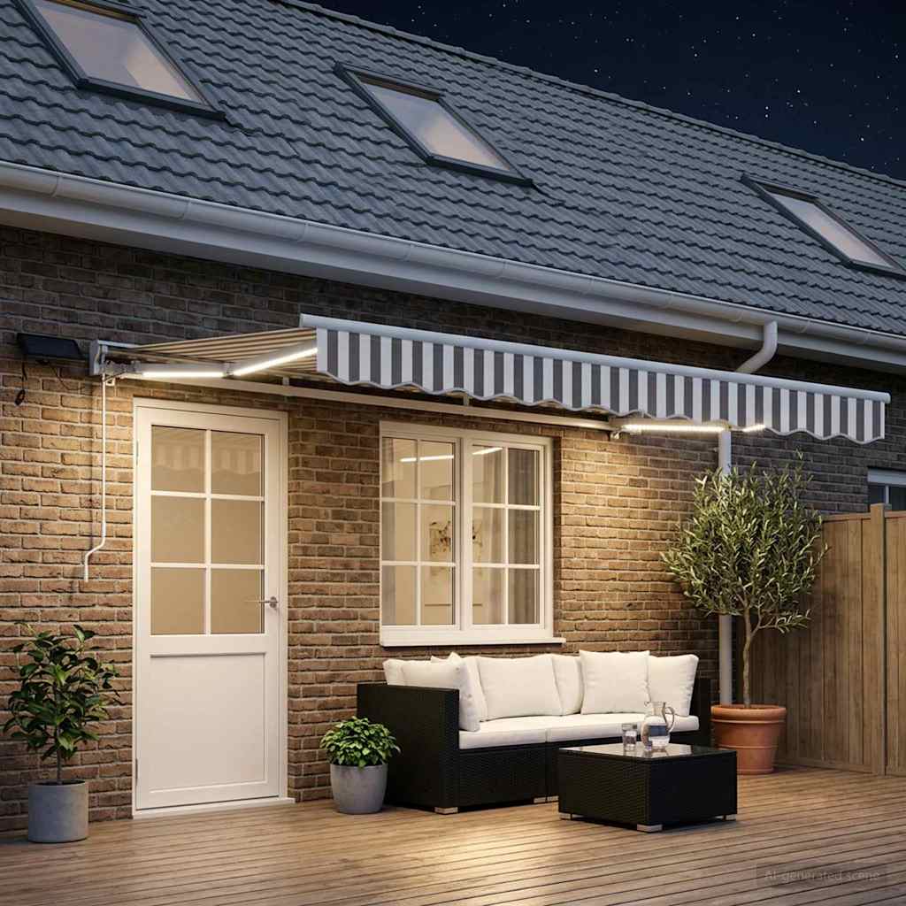 Cornice per Tenda Manuale con LED 4 × 3 m