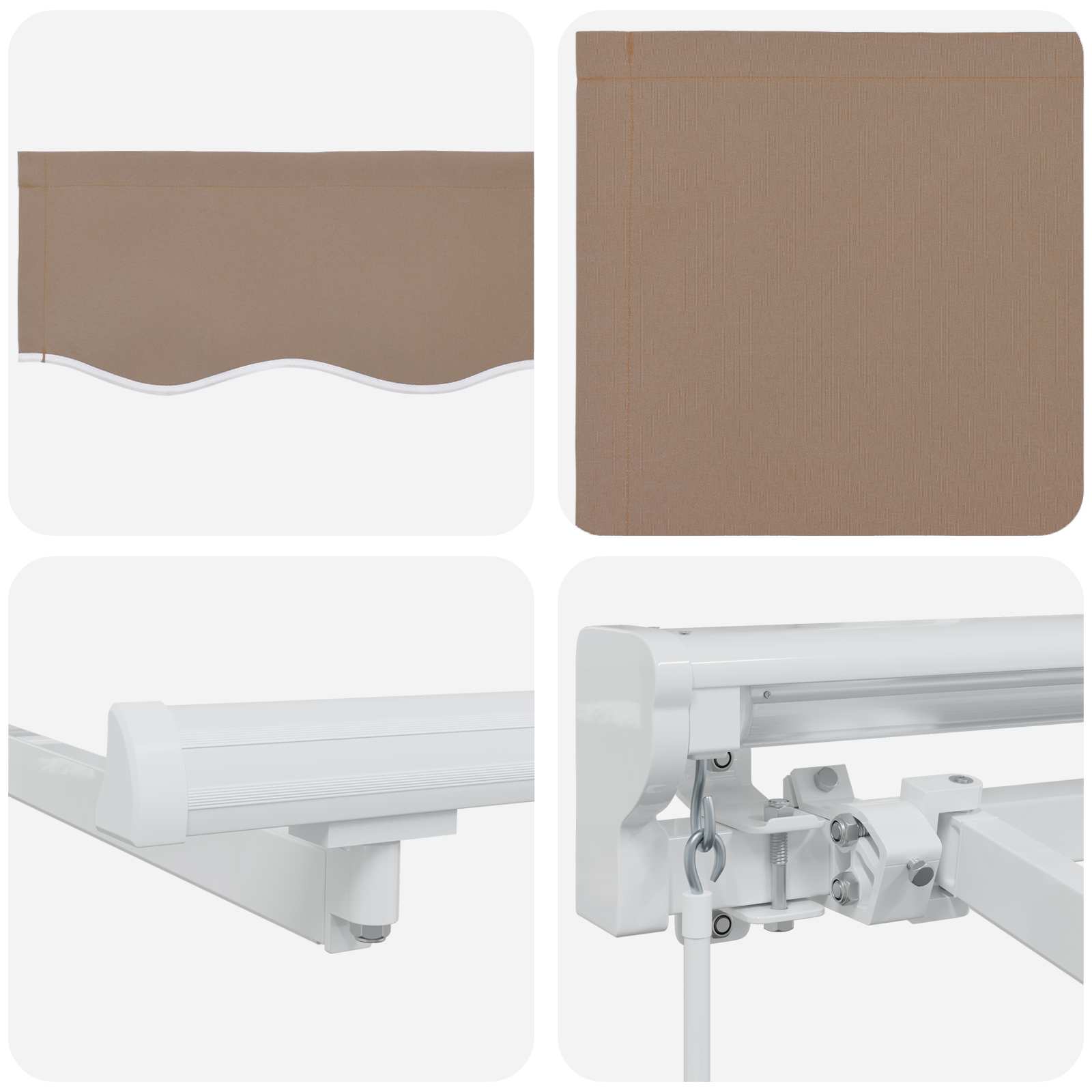 Cornice per Tenda Manuale con LED Tortora 4 × 3 m