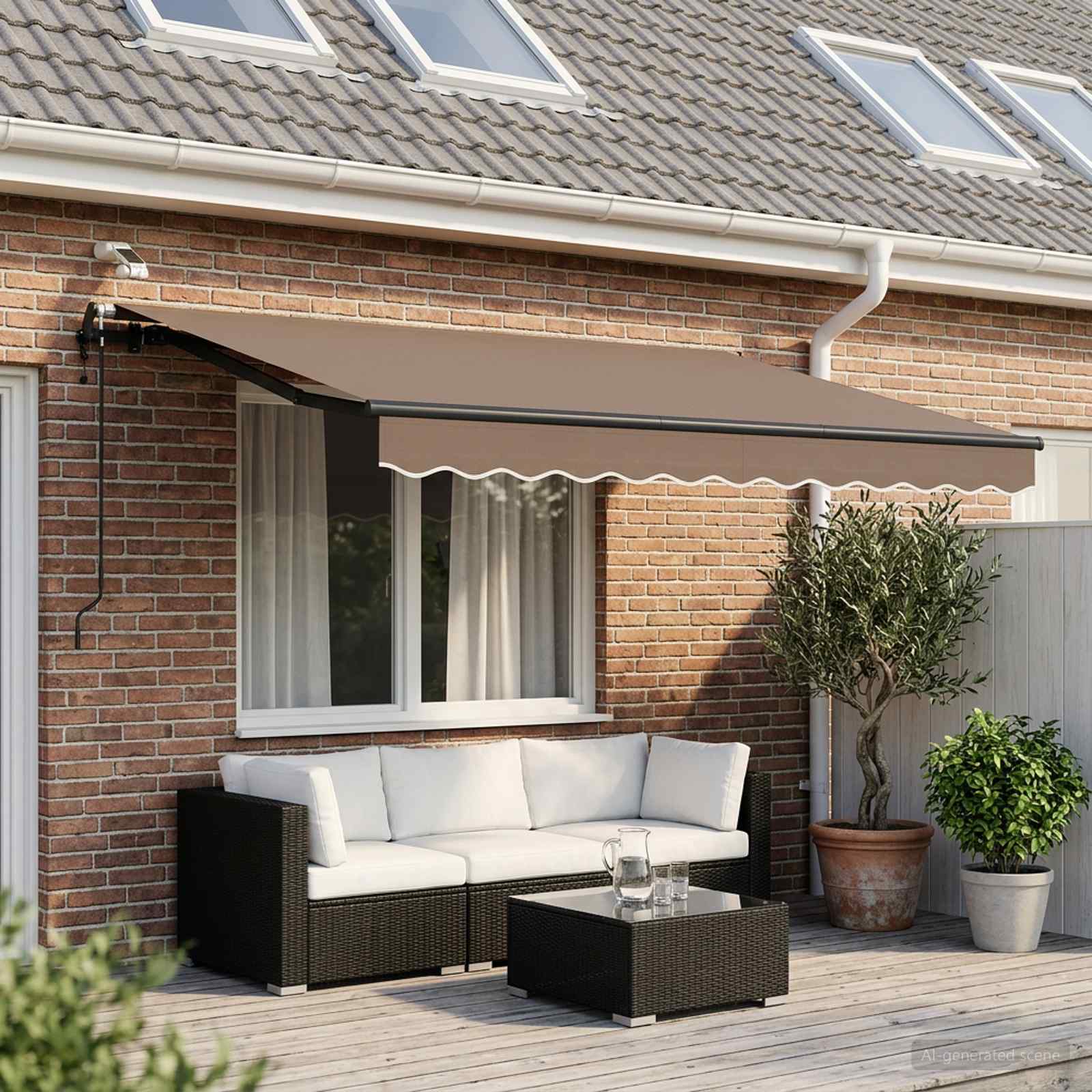 Tenda retrattile Tortora 450 × 300 cm Poliestere