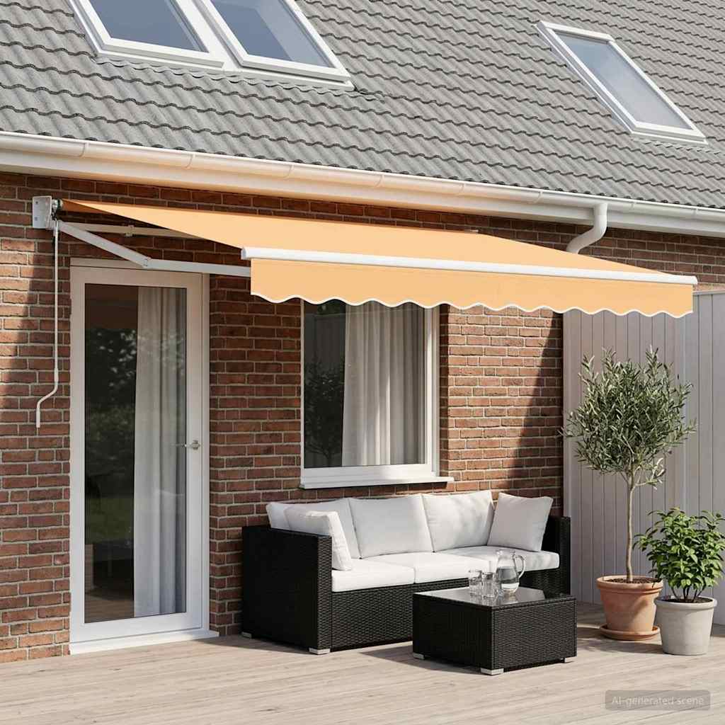 Tenda retrattile Sabbia 4,5 × 3 m Poliestere e Metallo