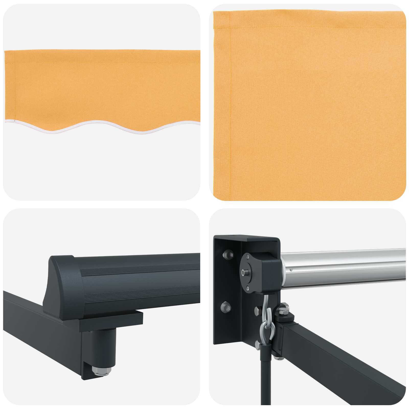 Tenda retrattile Sabbia 4,5 × 3 m 100% Poliestere e Alluminio