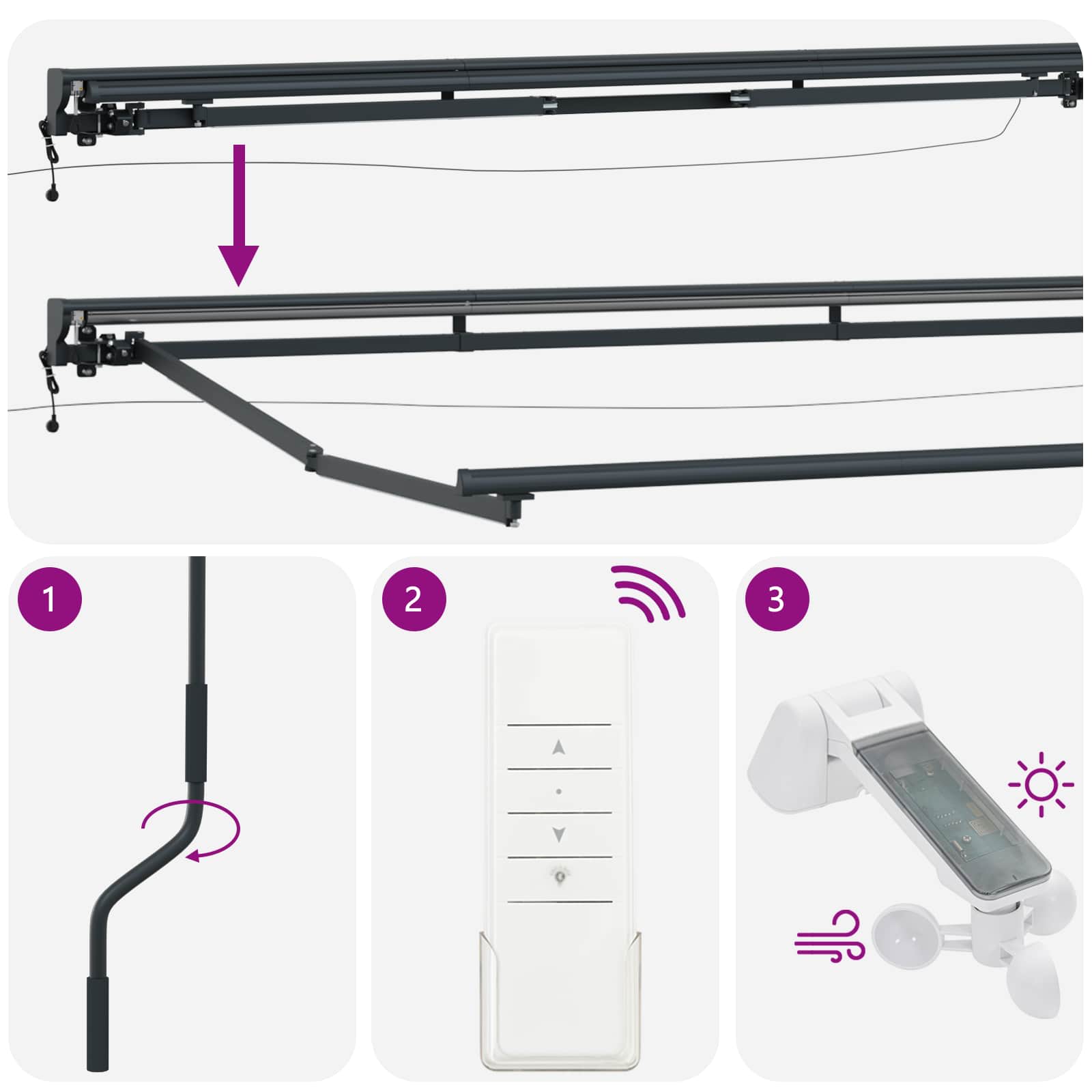 Tettuccio Elettrico Retrattile Tortora 4,5 × 3 m
