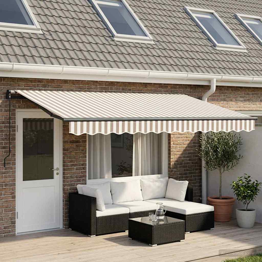 Tenda retrattile Grigio chiaro e bianco 450 × 350 cm