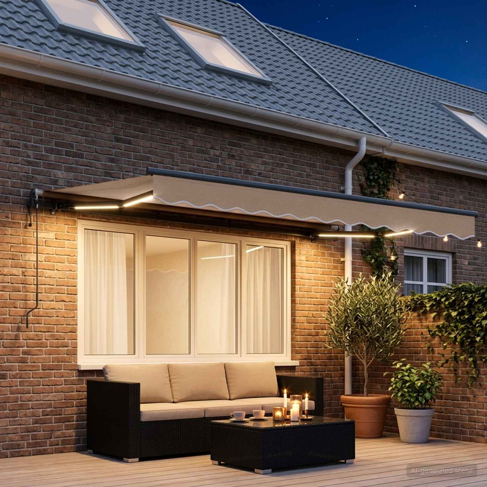 Tenda retrattile Tortora 450 × 350 cm Poliestere