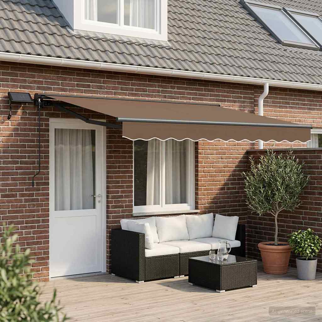 Cornice per Tenda Manuale con LED Tortora 4,5 × 3,5 m
