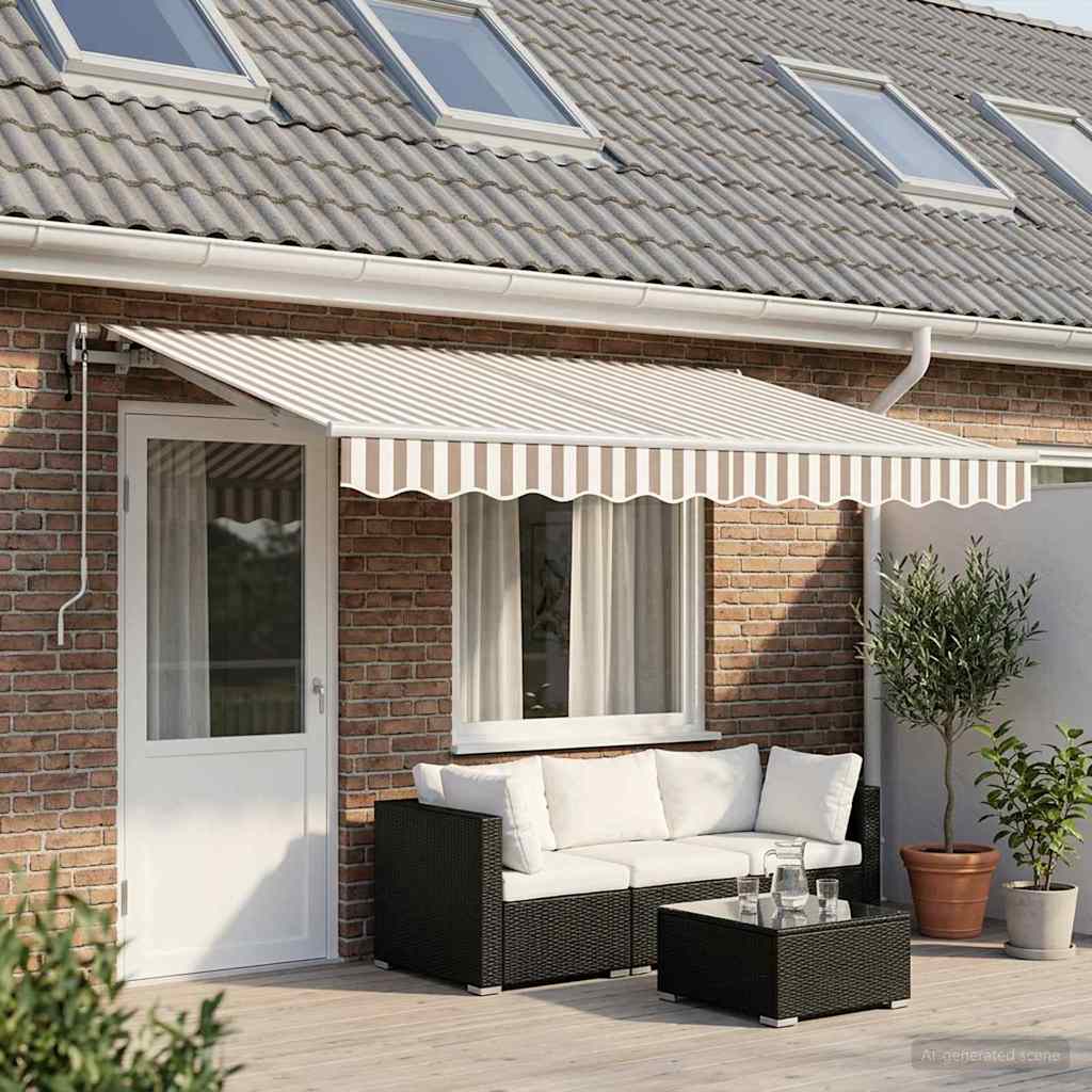 Tenda retrattile Grigio chiaro e bianco 500 × 300 cm