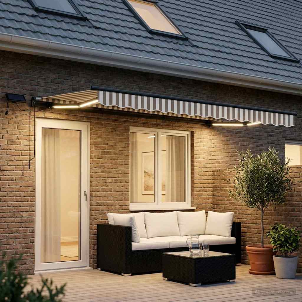 Tenda retrattile Grigio chiaro e bianco 500 × 300 cm