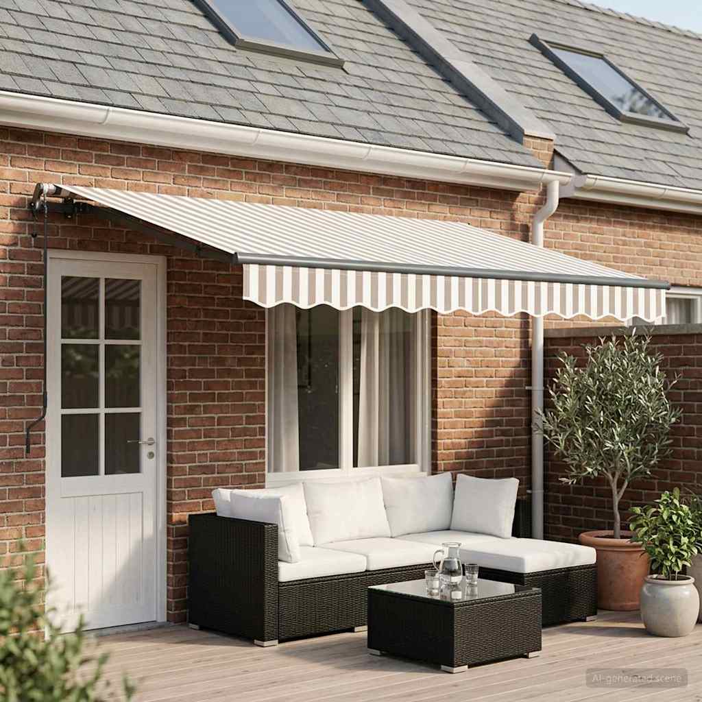 Tenda retrattile Grigio chiaro e bianco 500 × 300 cm
