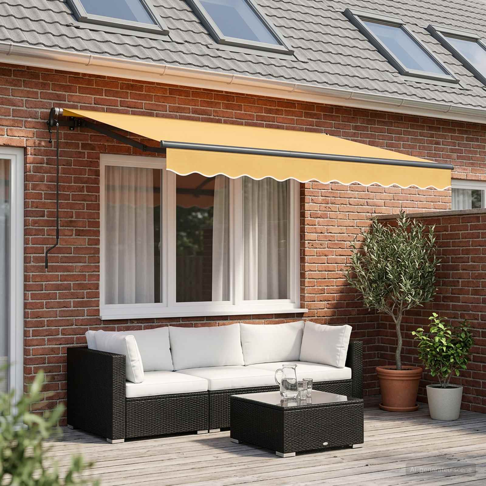 Tenda retrattile Sabbia 500 × 300 cm Tessuto e Alluminio