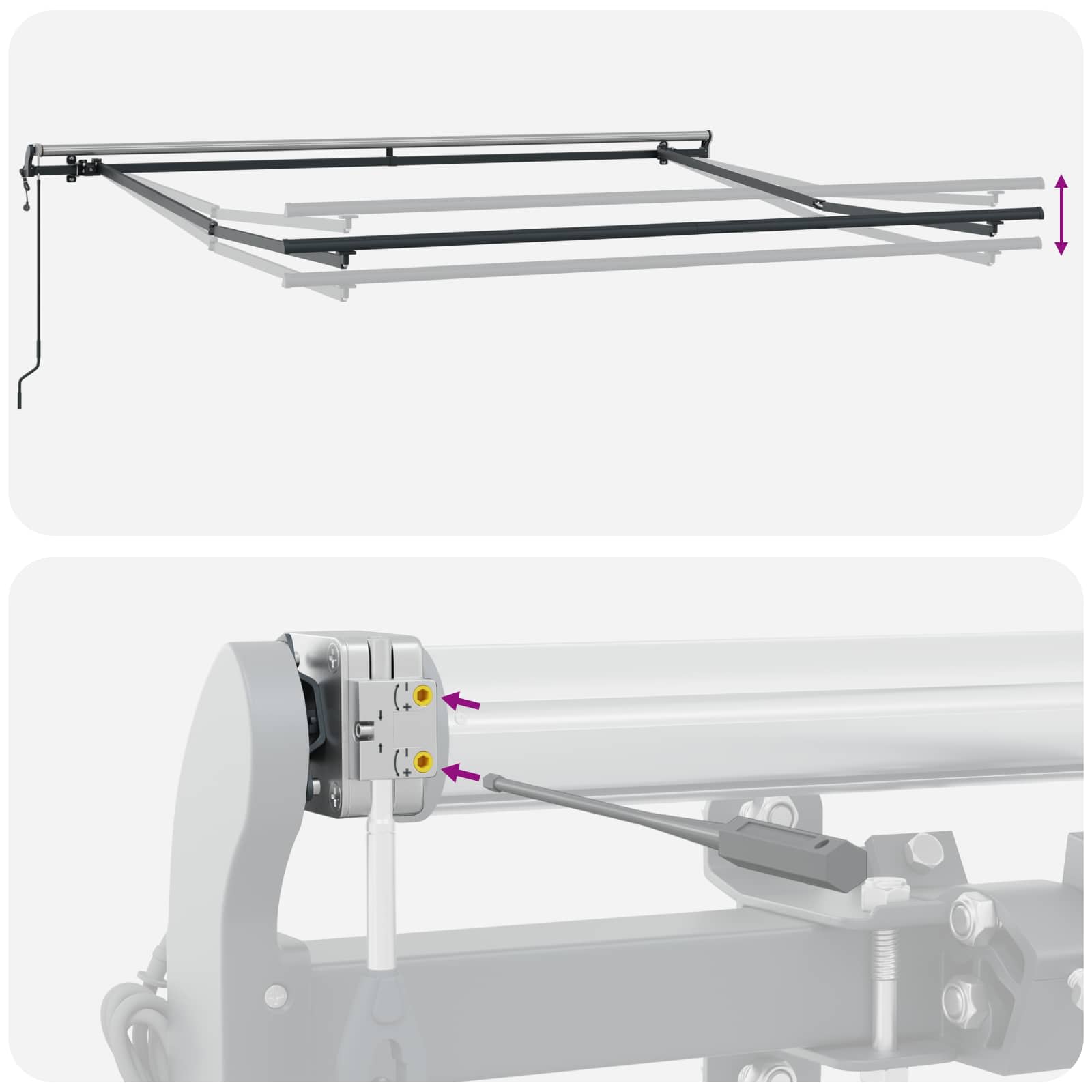 Tenda retrattile Sabbia 500 × 300 cm Tessuto e Alluminio