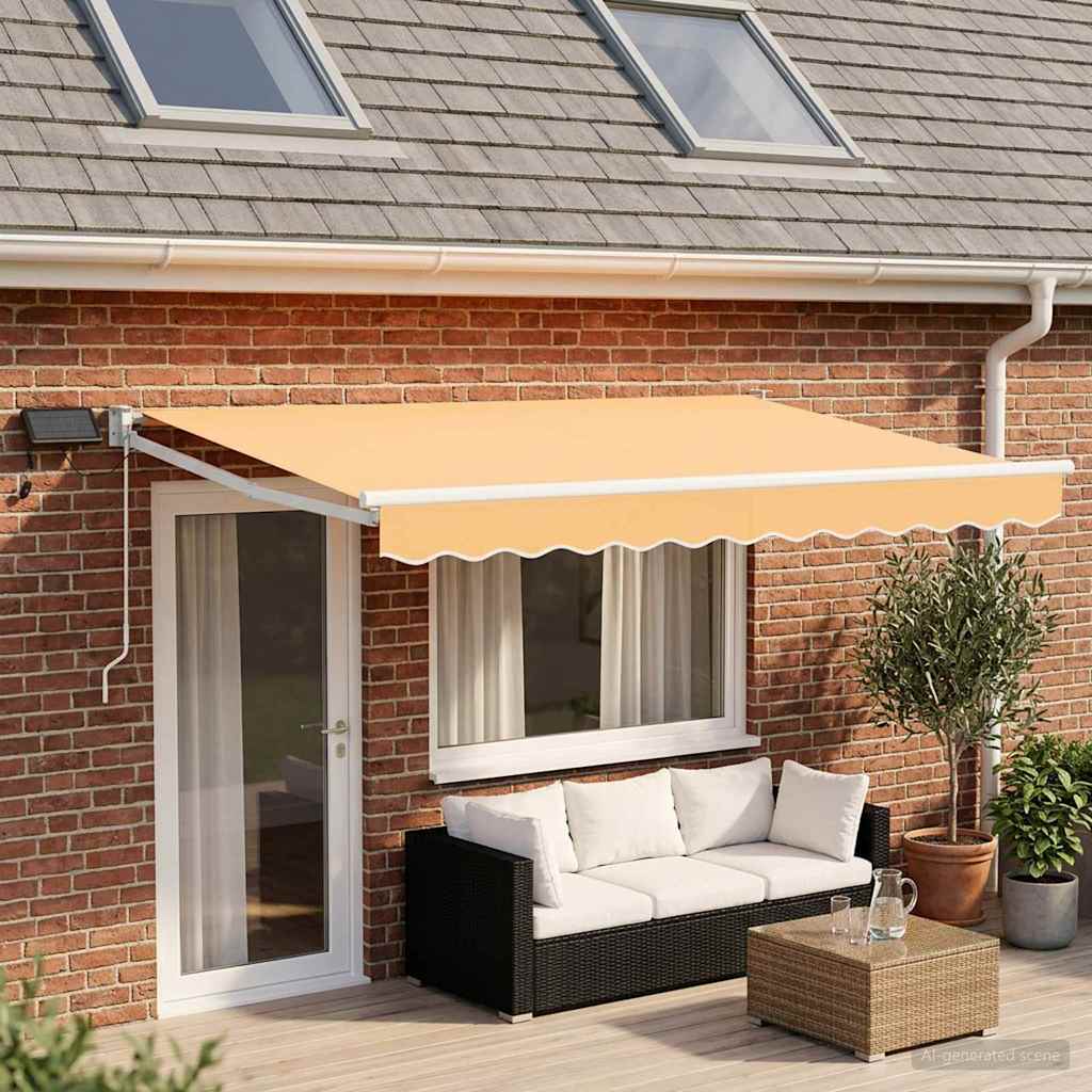 Tenda retrattile manuale con LED Sabbia