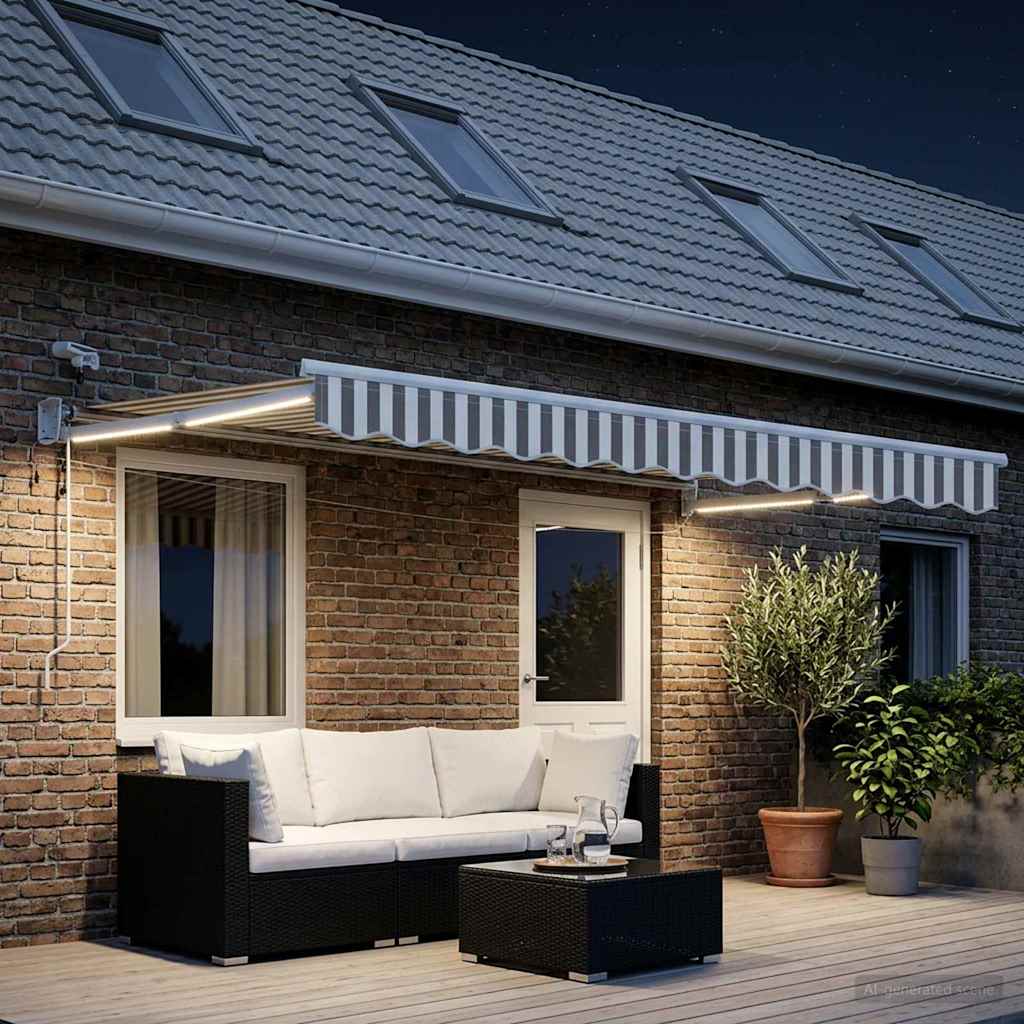 Tettuccio Elettrico Retrattile Grigio chiaro e bianco