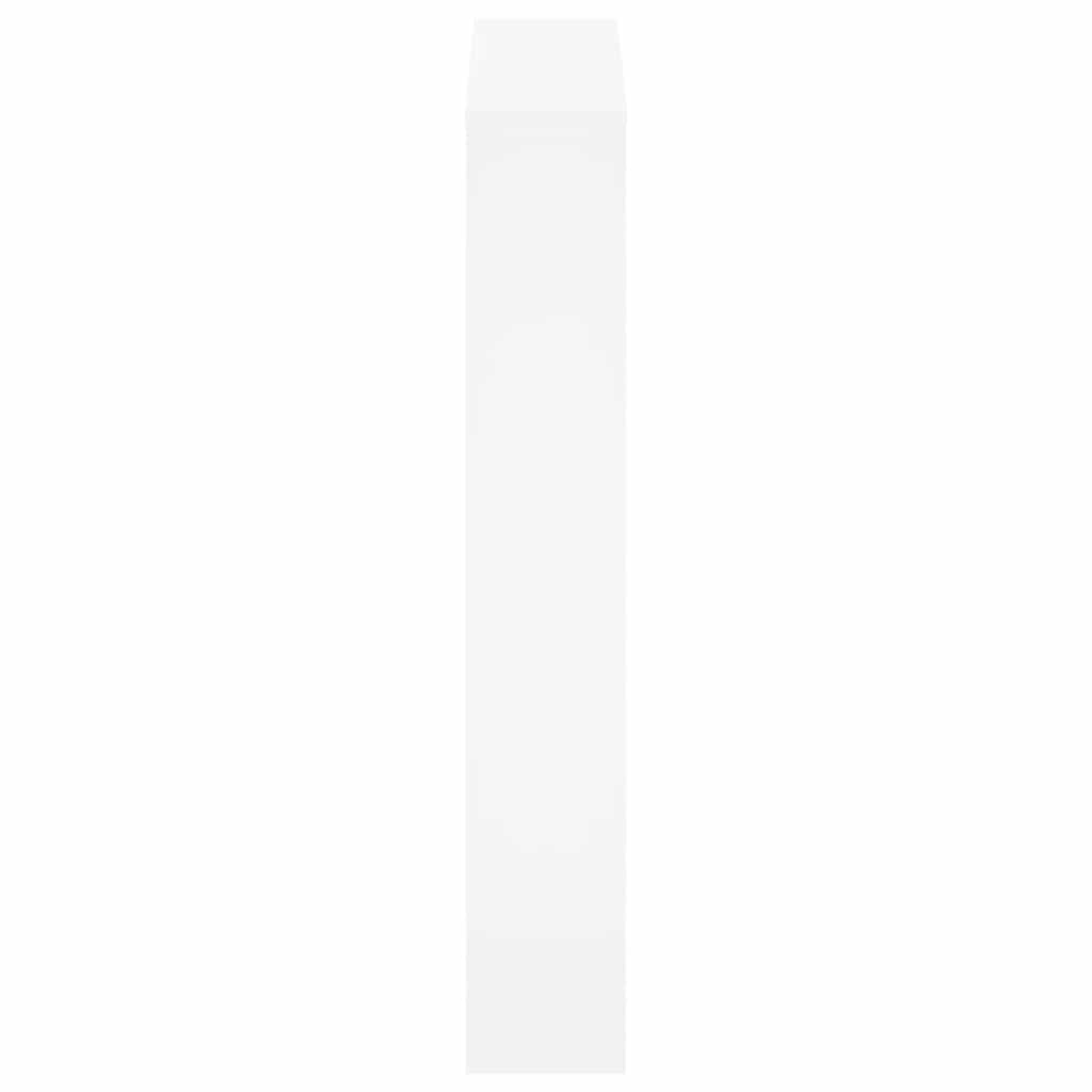 Scarpiera con Specchio 3 Strati Bianco Lucido 63x17x102,5 cm