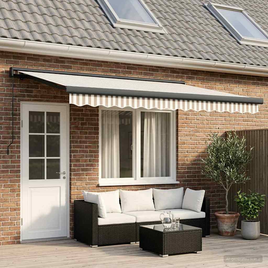 Tenda retrattile Grigio chiaro e bianco 500 × 300 cm