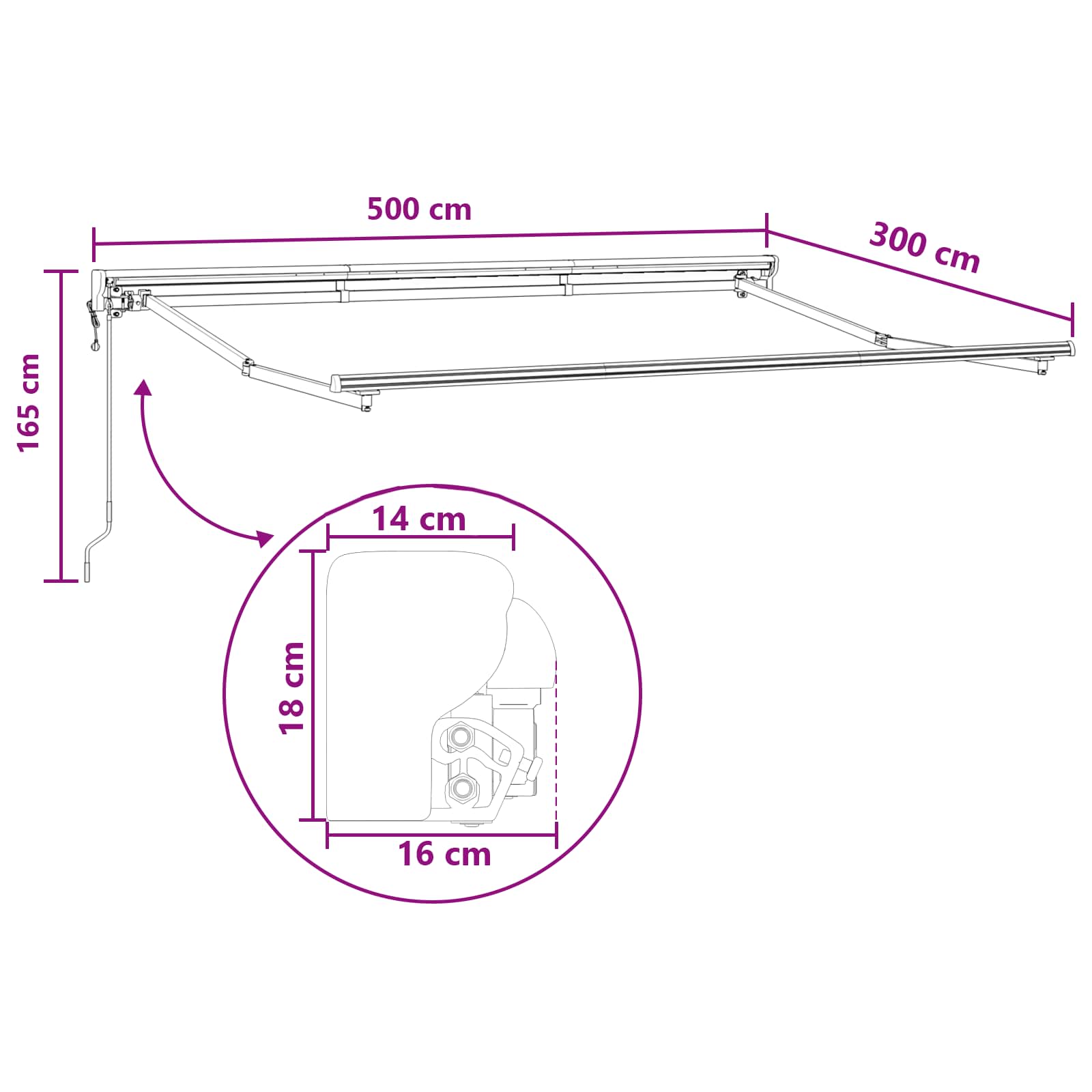 Tettuccio Elettrico Retrattile Sabbia 5 x 3 m