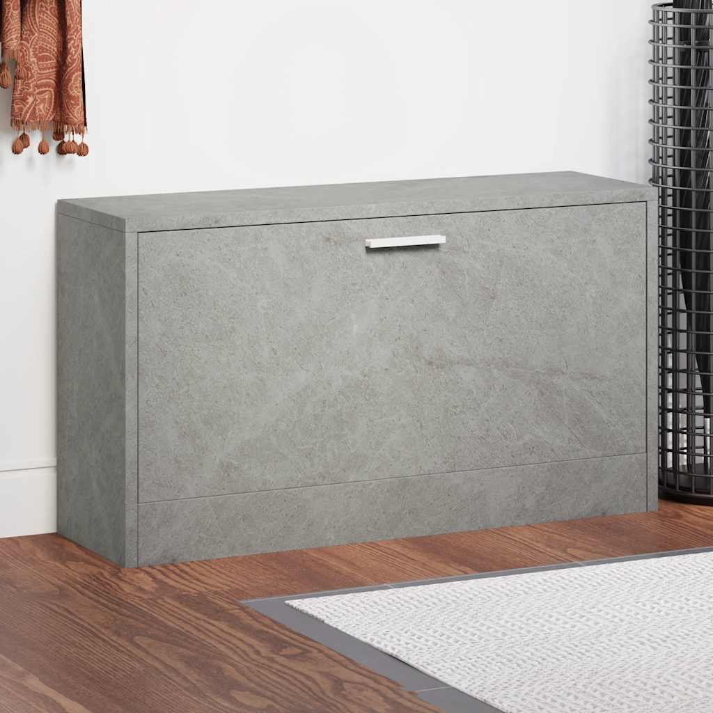 Scarpiera Grigio Cemento 80x24x45 cm in Legno Multistrato
