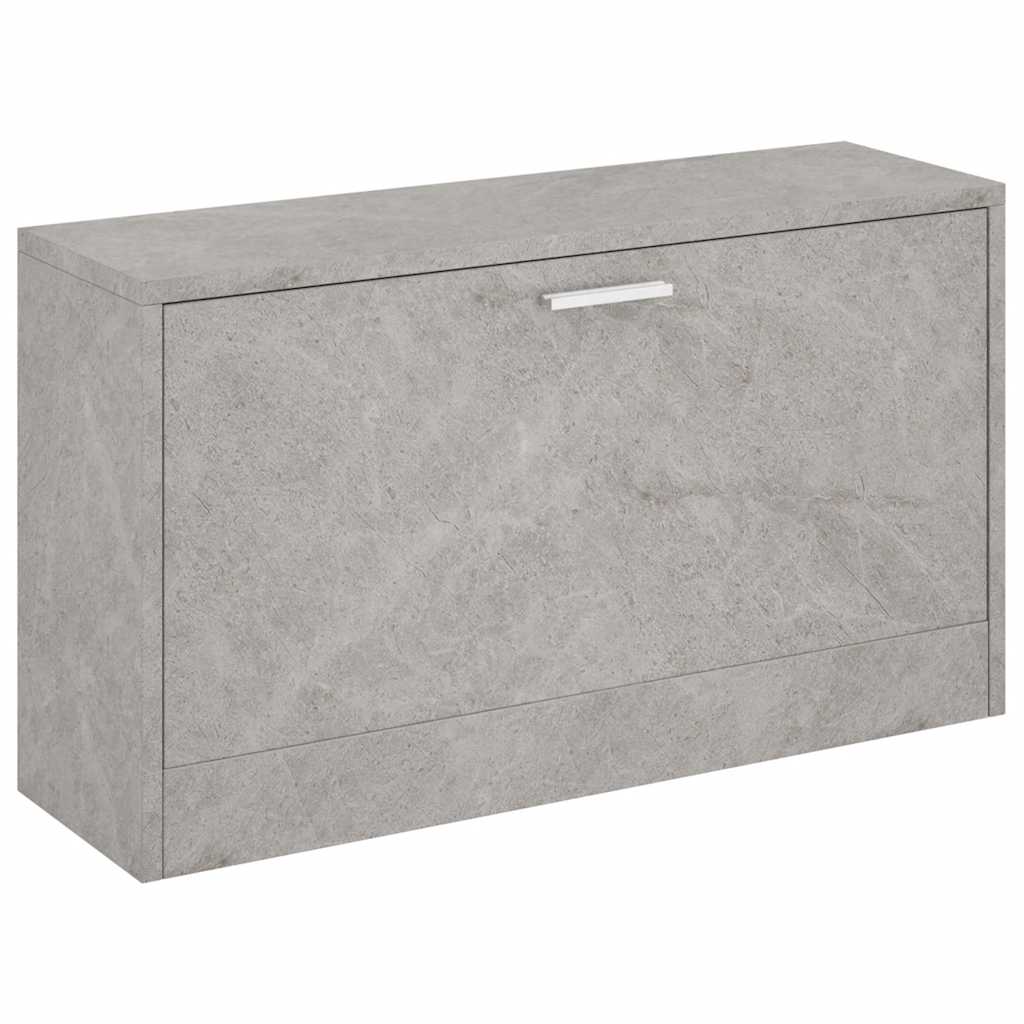Scarpiera Grigio Cemento 80x24x45 cm in Legno Multistrato