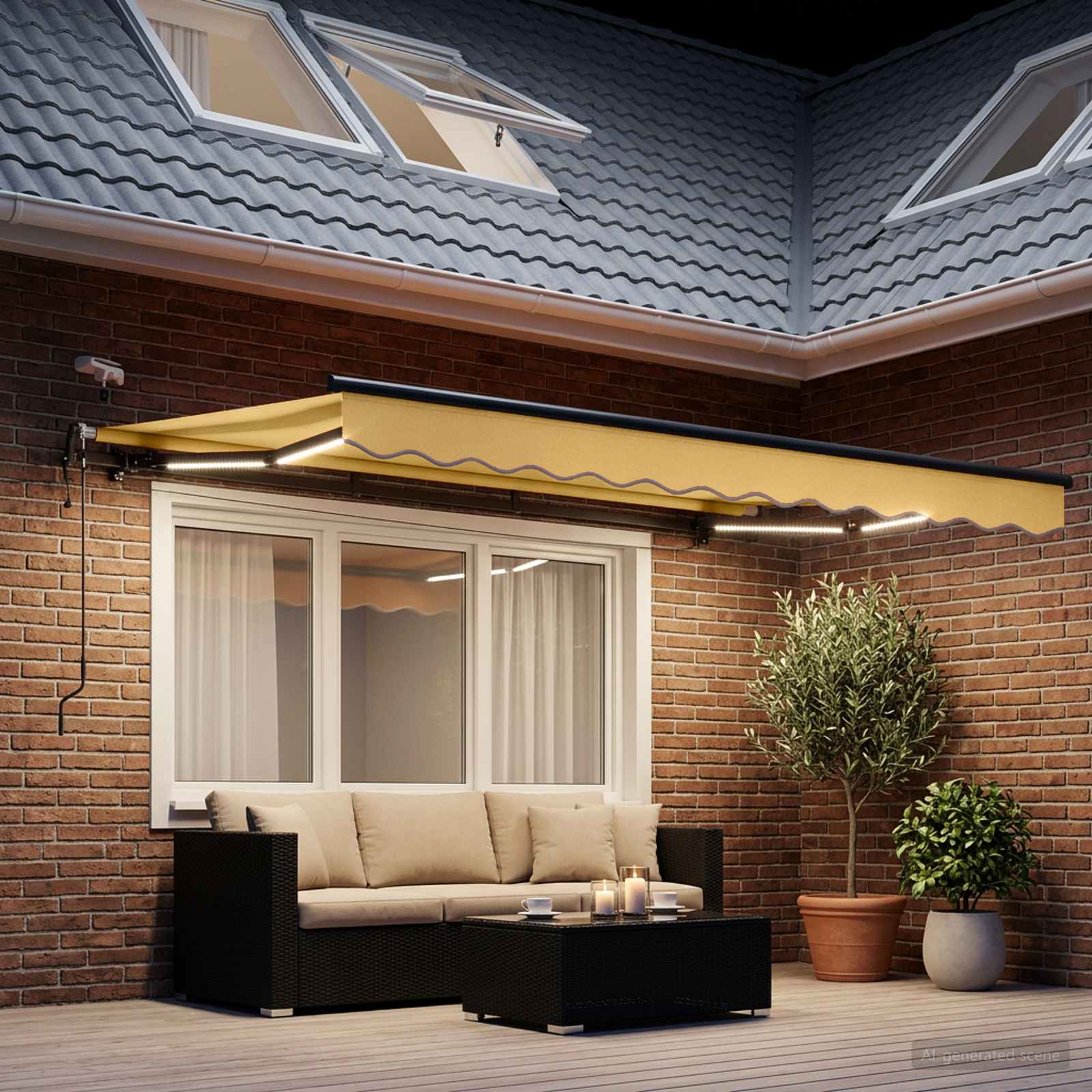 Tenda retrattile Sabbia 500 × 350 cm Poliestere